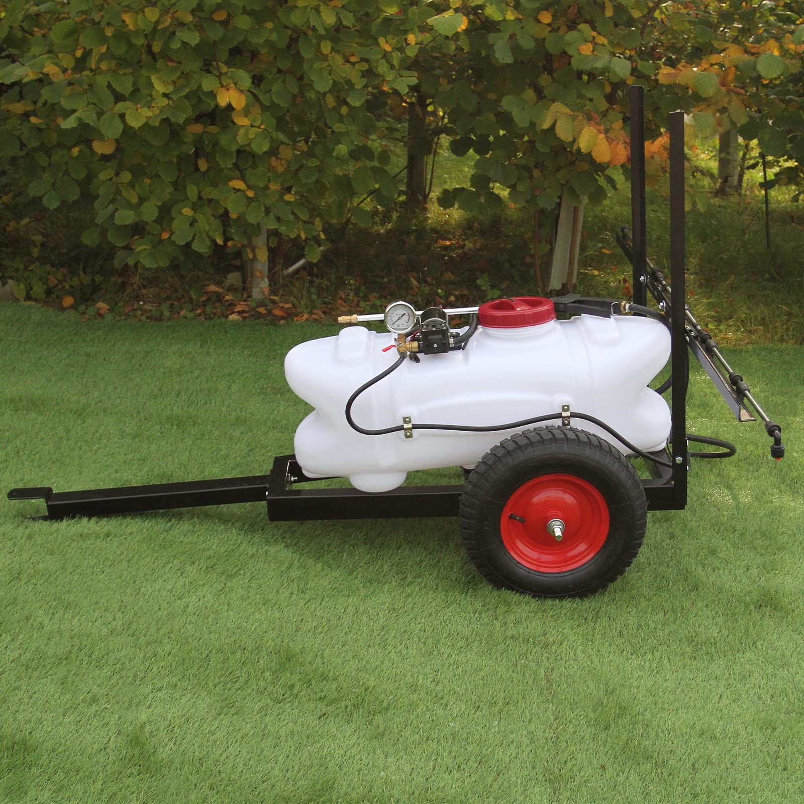 Pulverizador ATV Remolque 12V Tanque 100L Presión 9 Bar Granja Agrícola Tanque Jardín Esparcidor Pesticida Herbicida Fertilizante Abono Líquido Desinfectante Rociador Malas Hierbas + Fijaciones