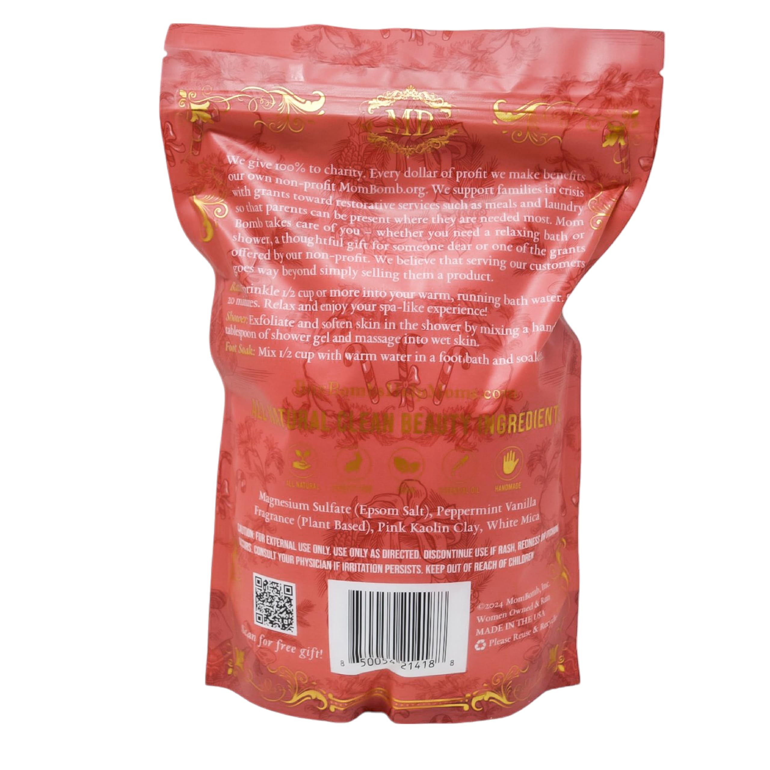 Mom Bomb Candy Cane Bath Soaks: Indulge in 3 lbs of Serenity for Baths, Showers, and Foot Treatments