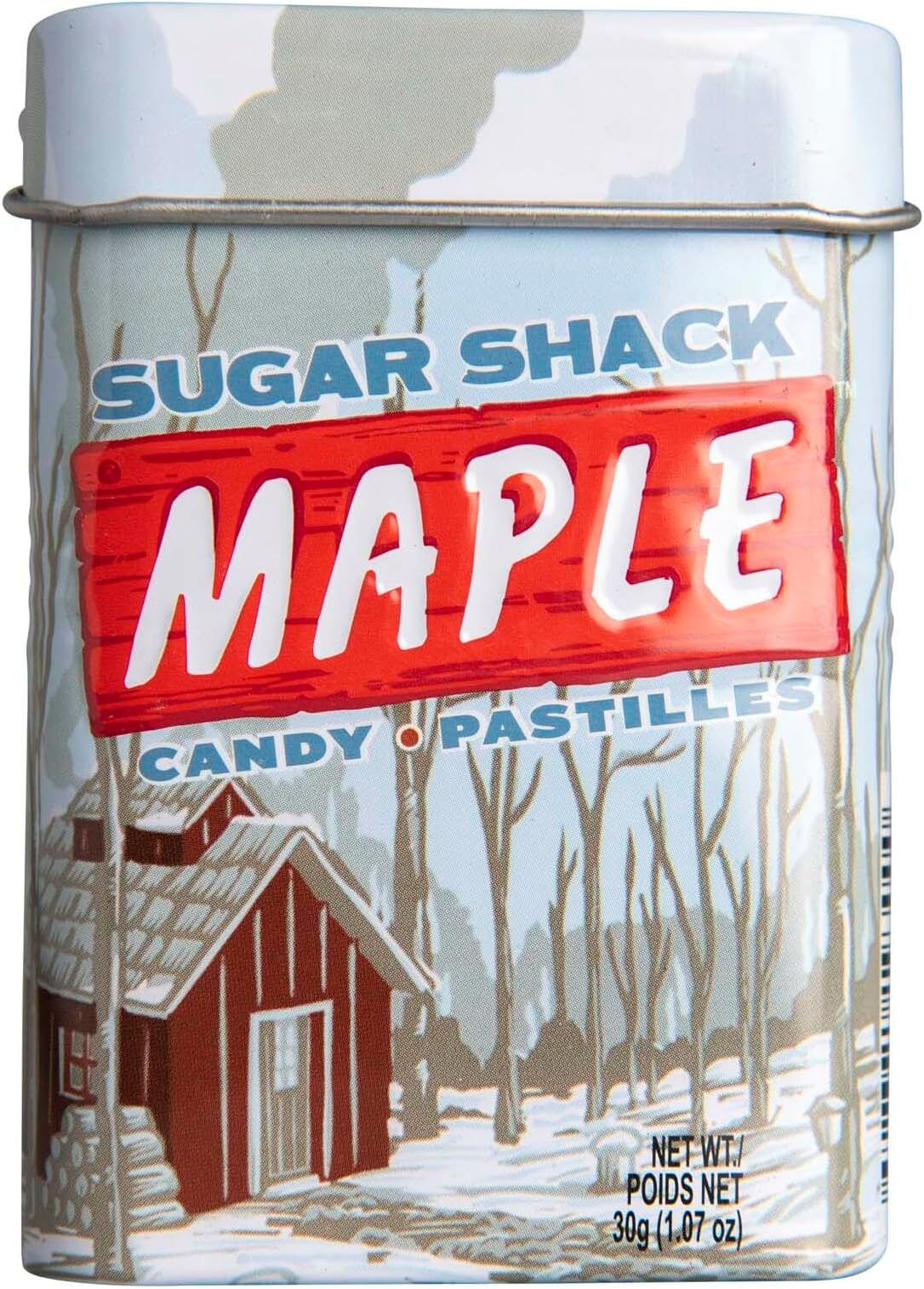 Sugar Shack - Maple Syrup Candy | Pure & Natural Maple Sugar, Natural Flavors, No Artificial Colors | Kosher Certified, Vegan, Gluten Free | Aspartame & Xylitol Free | 30 Count Tin (Pack of 12)