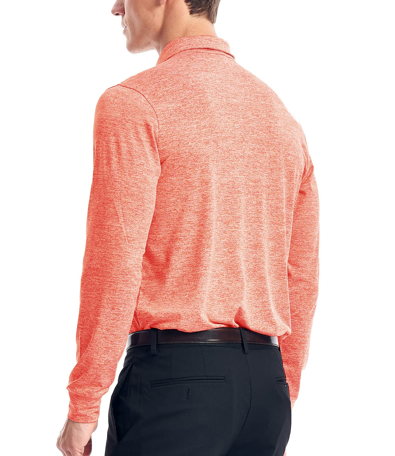 Zengjo Long Sleeve Golf Shirt Men Quick Dry Athletic Fit Casual