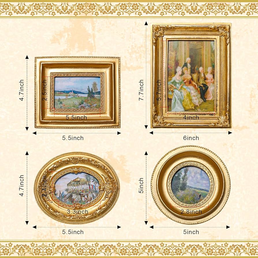 Amazon.com - Geetery 4 Pcs Vintage Frames Set, Mini Antique
