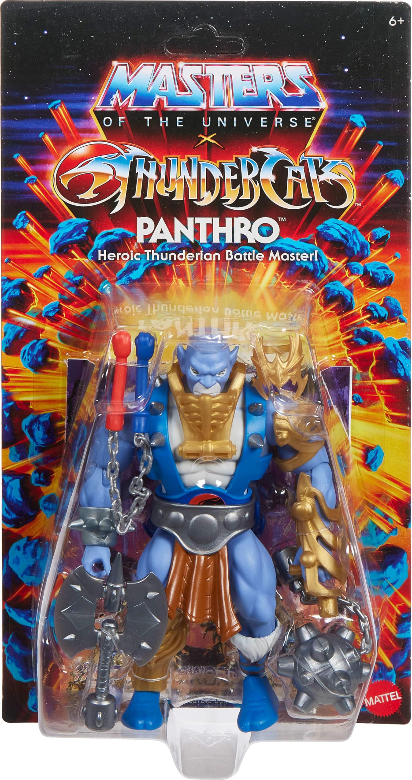 Masters of the Universe Origins x ThunderCats - Skell-Ra, action figure snodabile anni '80, con spada, mantello, armatura e teste intercambiabili, giocattolo per bambini, 6+ anni, JFX01