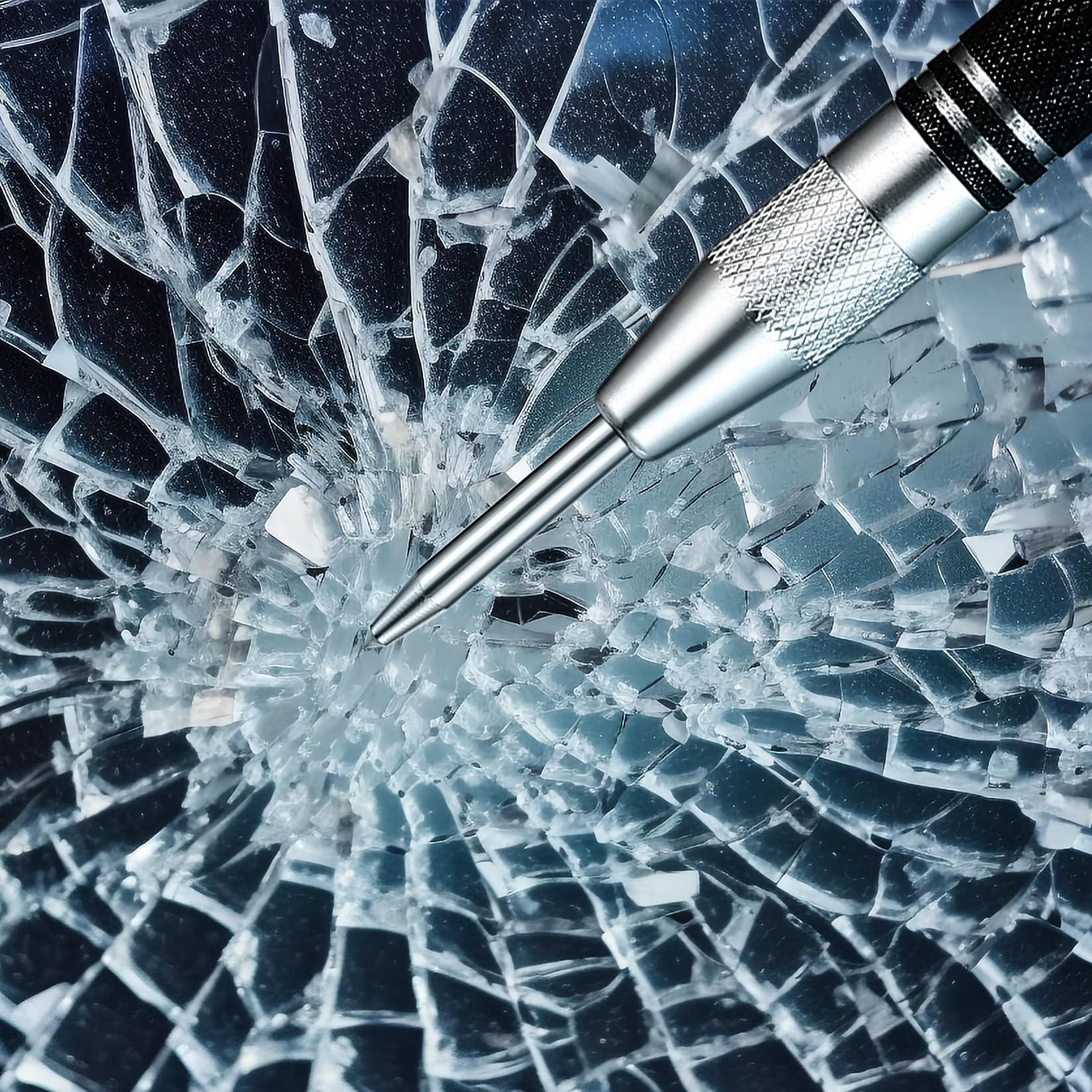 2 PzPunzone Centro + 2 Pz Penna Scriba in Metallo, Punzone per Metallo, Penna Scriba in Carburo di Tungsteno Strumento per Incidere in Carburo, Punzone Centrale Automatico per Vetro