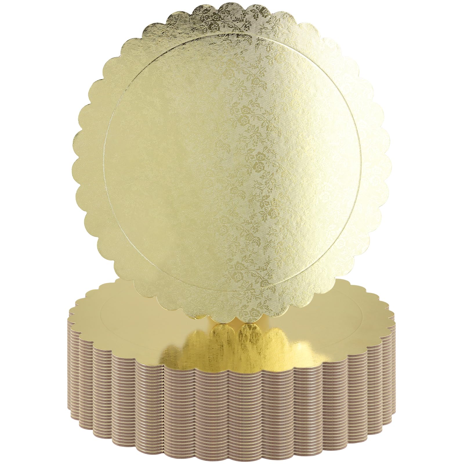 PINGEUI 30 Pack 12 Inch Gold Cake Boards, 2mm Thick Cake Circles Base Board, Round Cake Card for Birthday Party Wedding Favor, Cake Decor