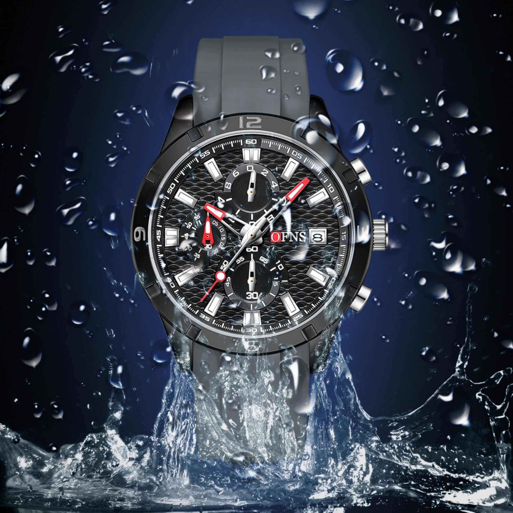 OFNS Orologio analogico al quarzo da uomo, orologio da polso da uomo, impermeabile, alla moda, sportivo, idea regalo