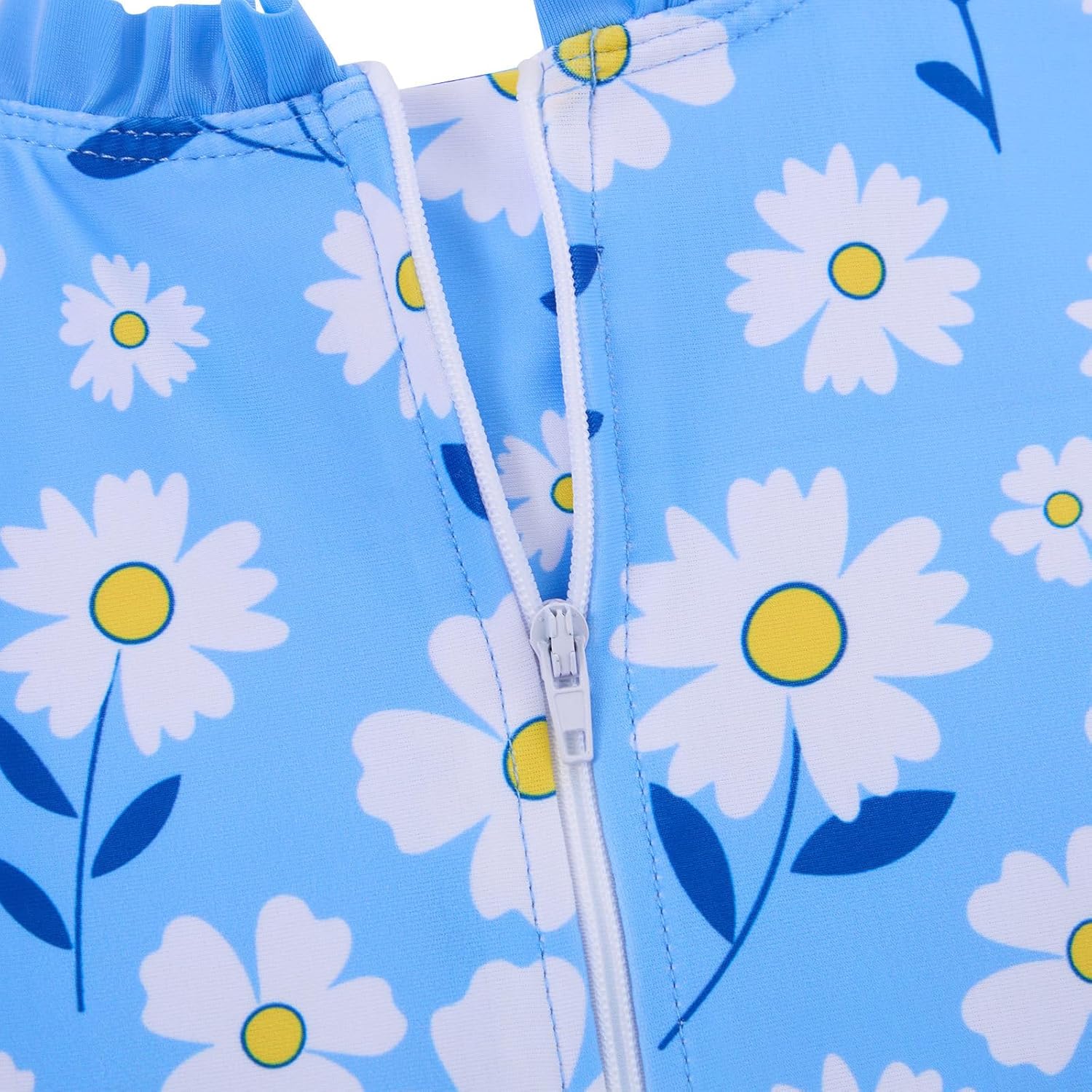 Baby Girl Swimsuit Long Sleeve One Piece Swimwear with Easy Zipper and Ruffle Infant Bathing Suit 3-24M - Image 5