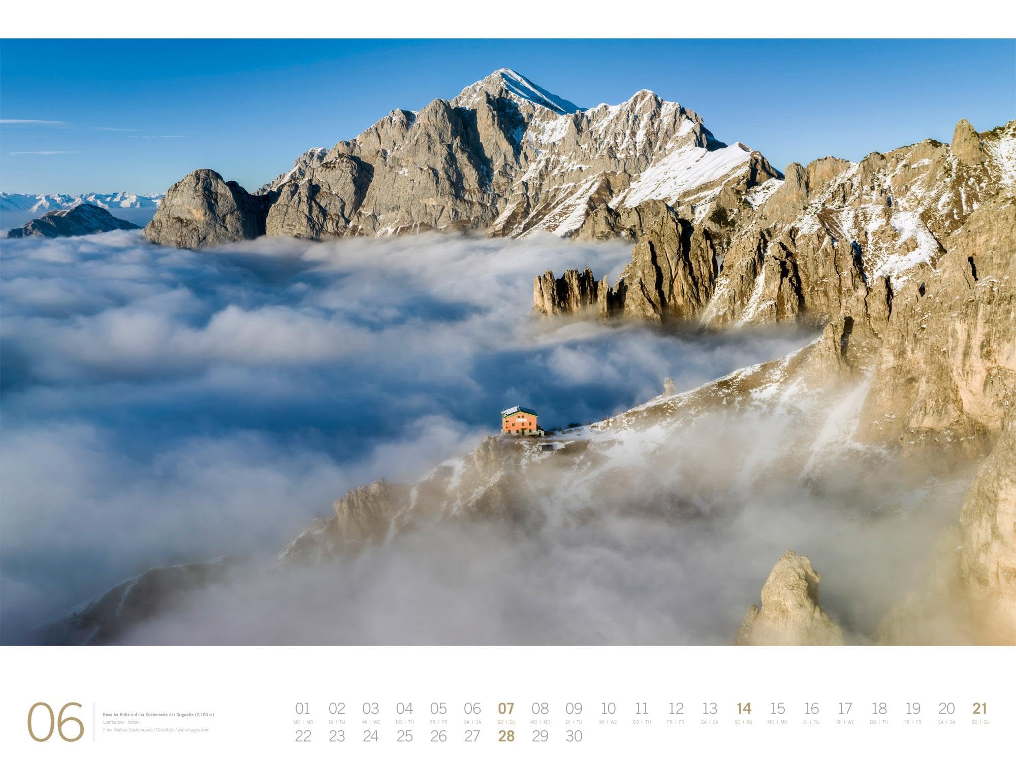 Alpen Gallery Kalender 2026 | Bildstarker Berge-Kalender im großen Querformat (66x50 cm) | Berge und Natur im Großformat
