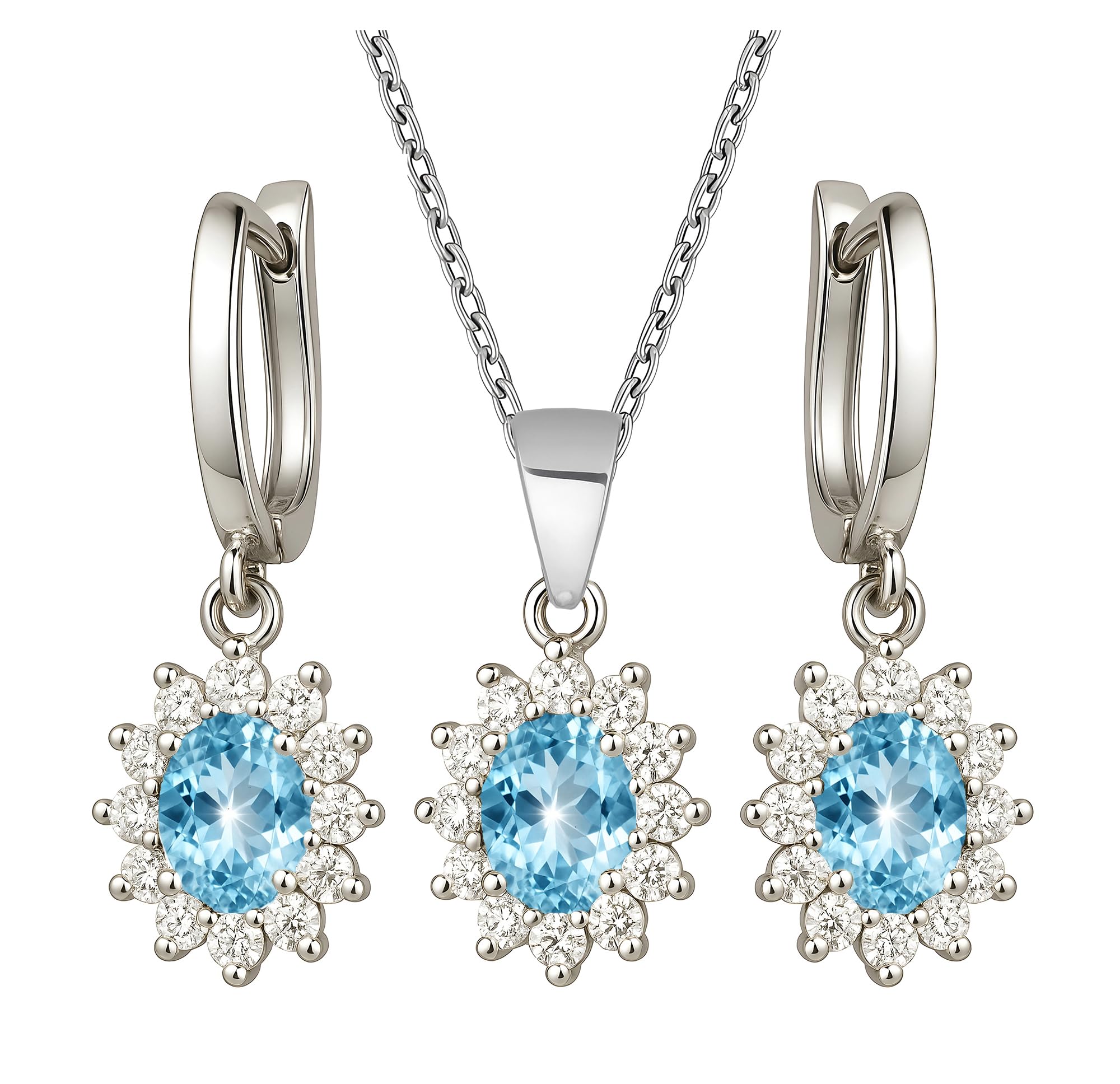 Esclusivo set di gioielli da donna in argento 925 con ciondolo e orecchini – Design elegante con zirconi – Gioielli senza tempo per tutti i giorni e occasioni speciali – Idea regalo per fidanzata