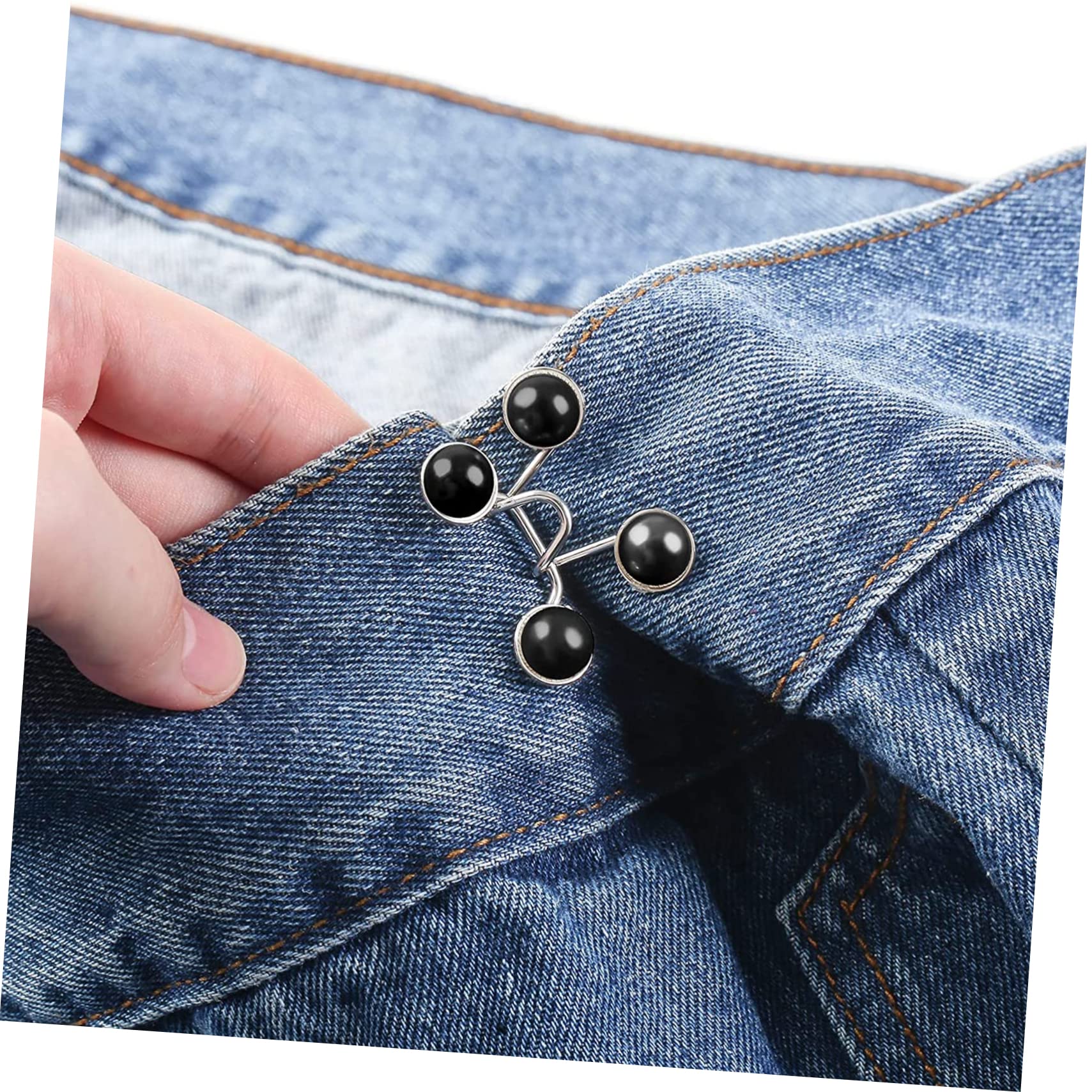 Tofficu 16 Pz bottone in vita fibbia jeans senza chiodi fibbia di regolazione della vita bottoni rimovibili bottoni jeans regolabili fornitura di in lega creativi Black