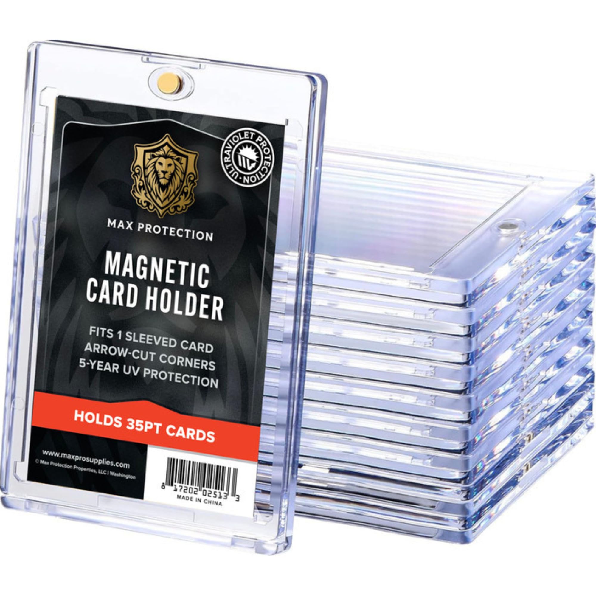 magnetic card holder sleeves Amazon.com: Max Protection Magnetic Card Holder for Sleeved Cards – 10-Pack  35pt Ultra-Clear Cases – Hard Plastic Card Sleeves Holders, UV Protector  Case