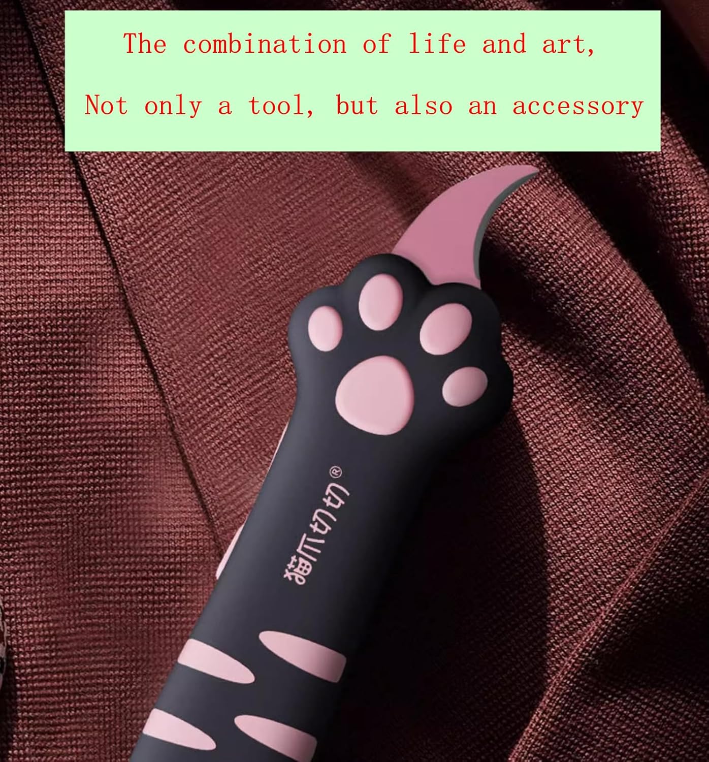Generic Multifunctional Multi-purpose Utility Knife Bionic Cat Claw Cute Tool for Packages, Outdoor Picnic Handling Fruit Gift for Unisex Kids (Black)