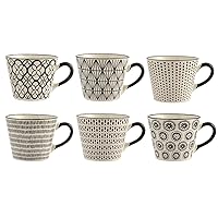 H&H Vhera – Set 6 Tazze Colazione, 340 ml in Stoneware