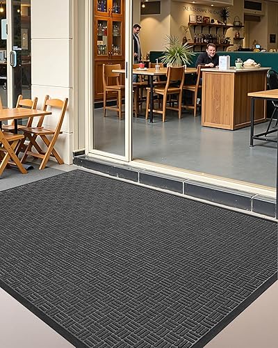 Miniatura 8 de Color&Geometry Tapete para puerta delantera, entrada exterior, resistente, antideslizante, de perfil bajo, para entrada, atrapa la suciedad y la