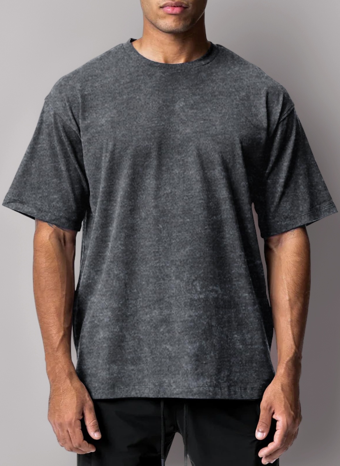 Men's 1 or 2 Pack Solid Color T-Shirt Short Sleeve Fashion Loose Round Neck Gym Sports Leisure Fitness Top Oversized T-Shirt