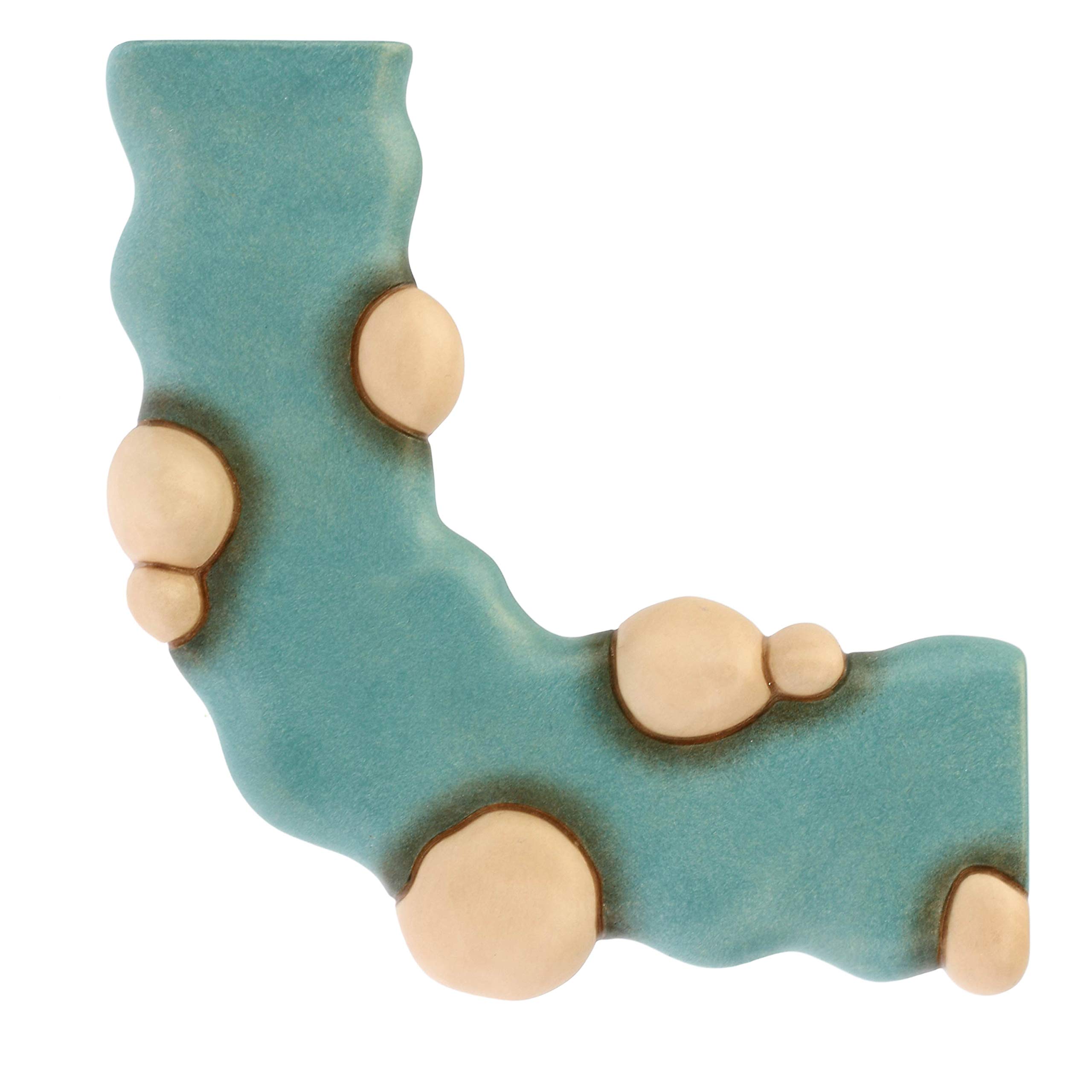 THUN - Set con 1 Pezzo di Fiume Dritto e 1 Curvo - Presepe Classico - Ceramica - 13x5,6 x2 cm h e 15x5,6 x2 cm h
