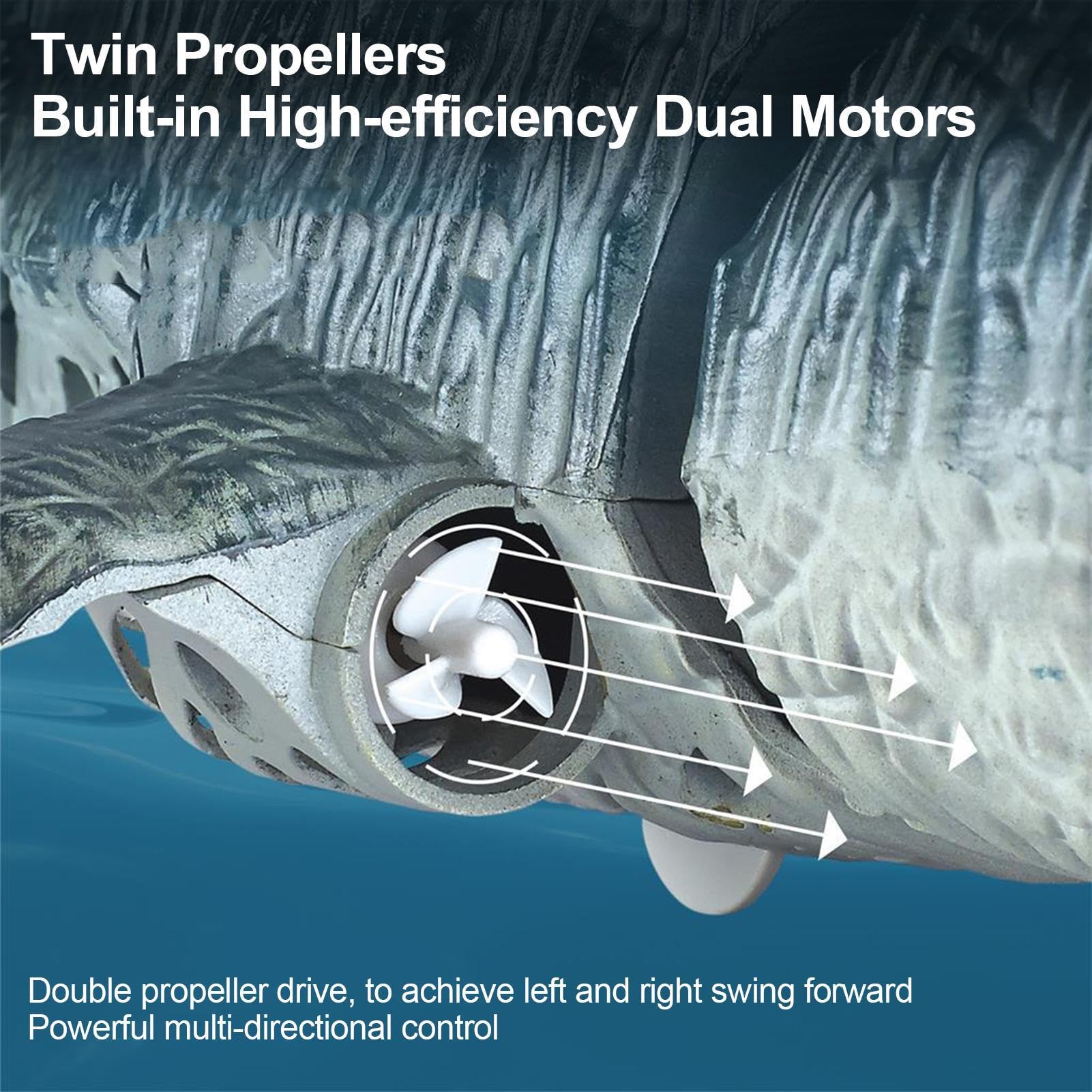 Jouet mosasaure télécommandé - Modèle de Dinosaure électrique avec éclaboussures d'eau | Figure réaliste de Reptile avec Queue oscillante, créature Marine RC Interactive pour Les Jeux pour,