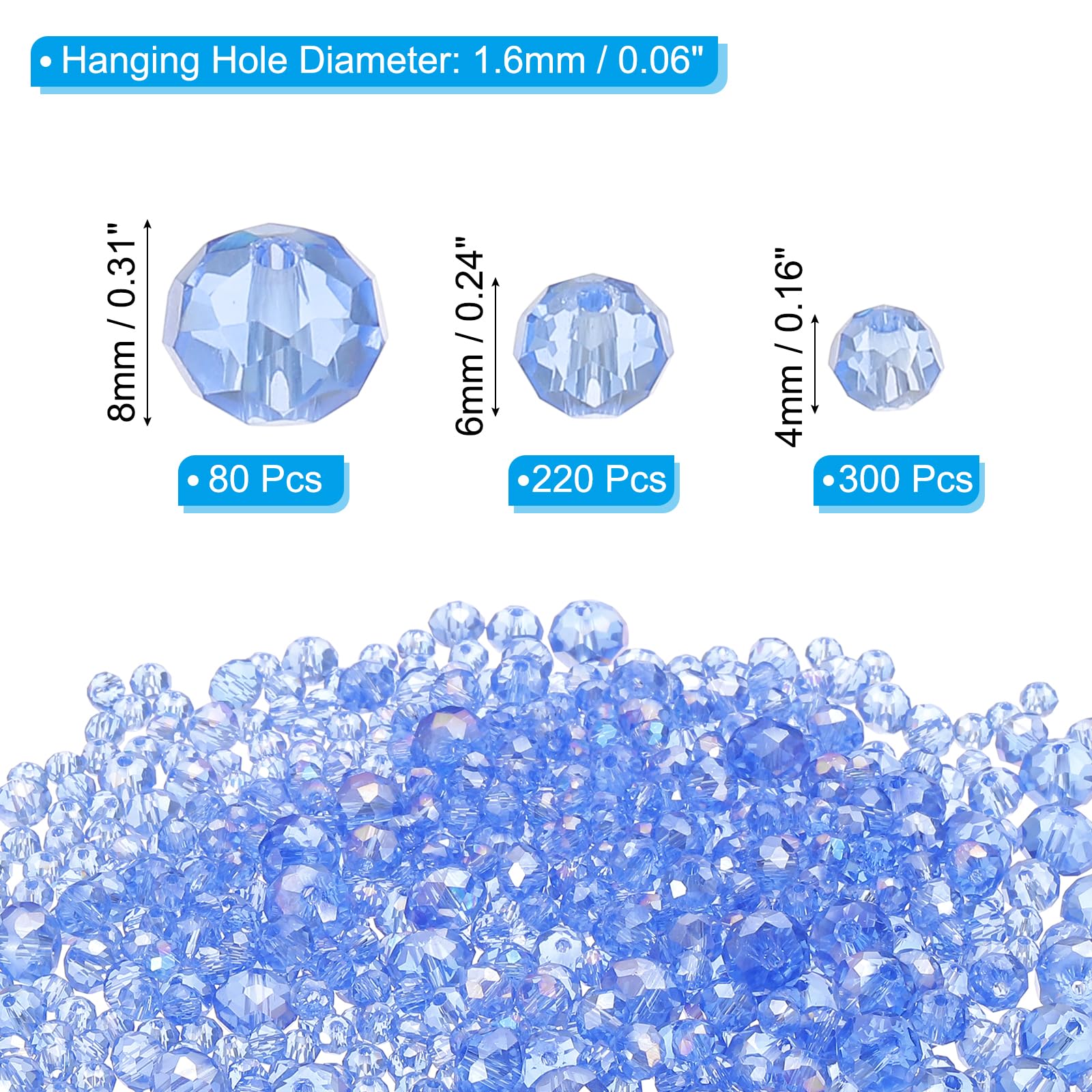 PATIKIL Rondelle Crystal Beads - Image 2