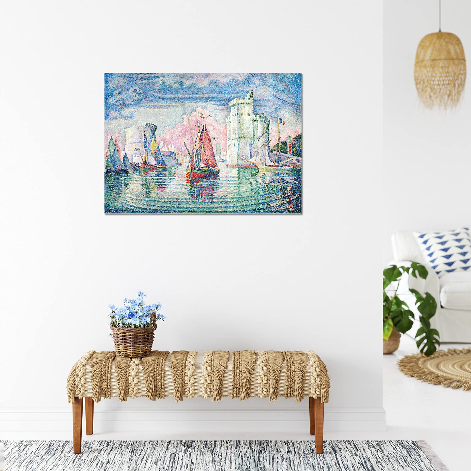 Giallobus - Pinturas - Paul Signac - Entrada del Puerto de La Rochelle - Vidrio acrílico plexi - 100x70 - Listo para Colgar - Cuadros Modernos para el hogar
