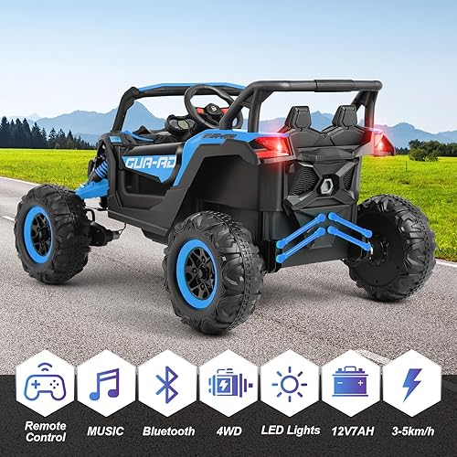 Miniatura 5 de JOYLDIAS Vehículo eléctrico todoterreno 4WD con batería de 12 V para niños, vehículo eléctrico 4 x 4 con 4 potentes motores, control remoto de 2.4