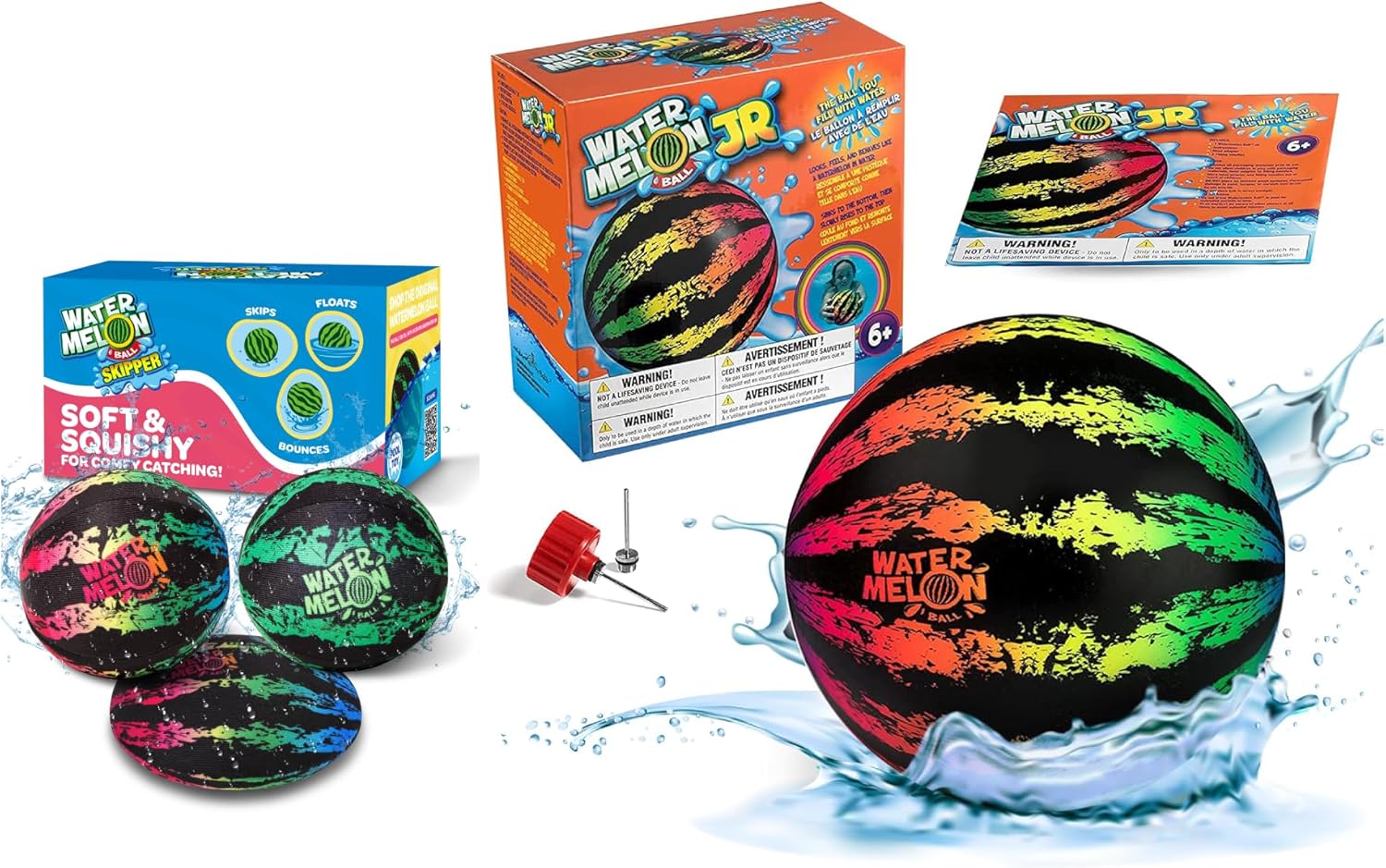 Watermelon Ball 6.5'' JR & 2.4'' Green Skpping Ball Set