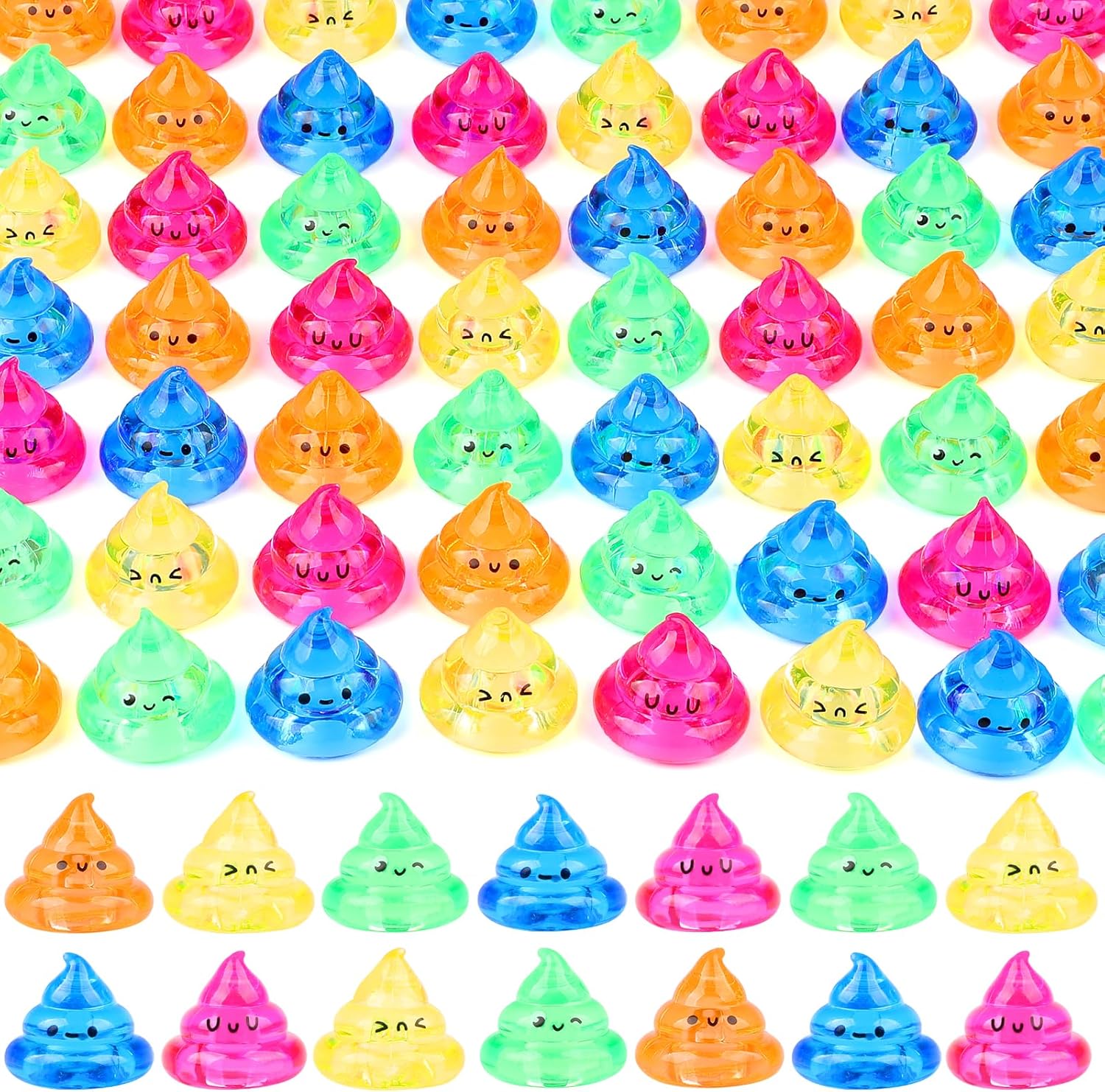 60 PCS Unicorn Poop Mini Unicorn Party Favors Acrylic Poop Figurines Mini Unicorn Expressions Decorations for Friends Family Colleagues Prank Gifts Birthday Party Decoration