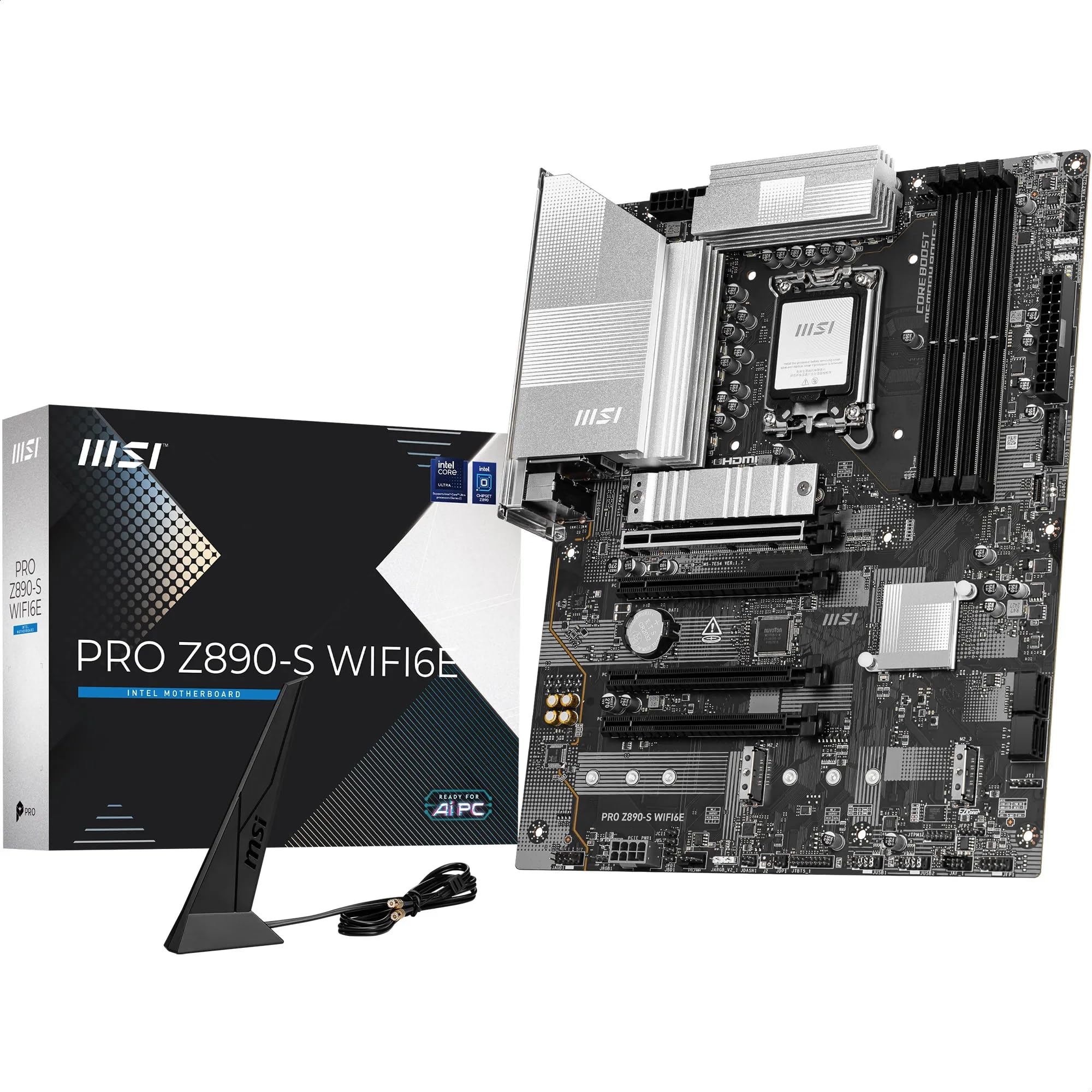 MSI PRO Z890-S WIFI6E Motherboard, ATX - Supports Intel Core Ultra Processors (Series 2), LGA 1851 - DDR5 Memory Boost (8800+ MT/s OC), PCIe 5.0 x16 & 4.0 x16, M.2 Gen5, Wi-Fi 6E, 2.5G LAN-picture-17