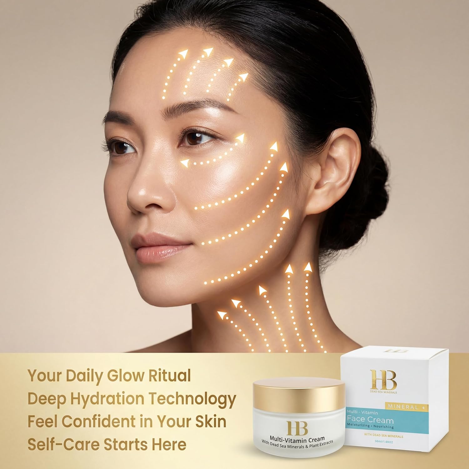 Multi Vitamin Face Cream SPF 20 50ml – Moisturizing Facial Cream with Vitamins, Dead Sea Minerals & Natural Oils for Hydrated Smooth Skin and Daily Sun Protection Care