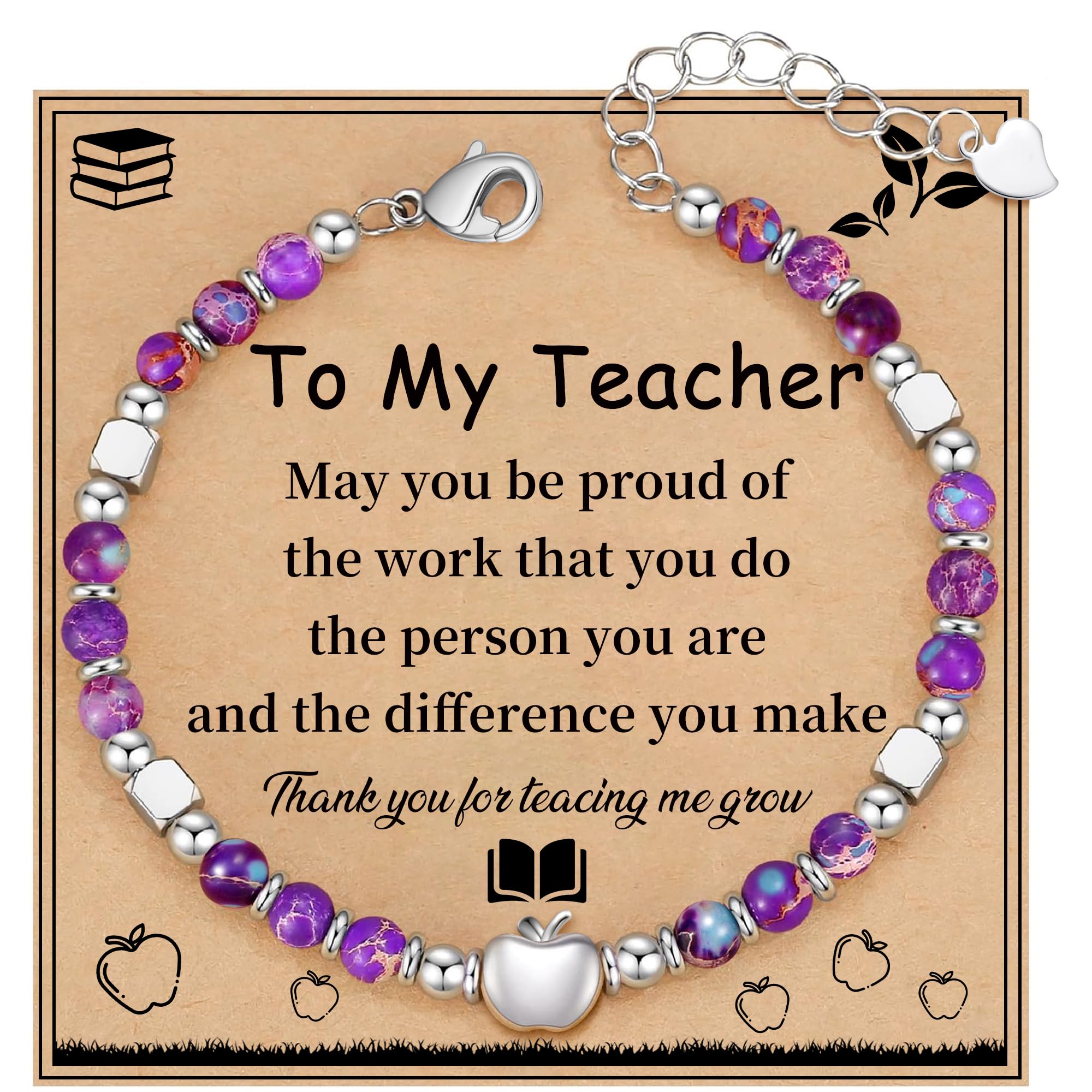 Teacher Appreciation Gifts for Women, Christmas Gift for Women Teacher Bracelet