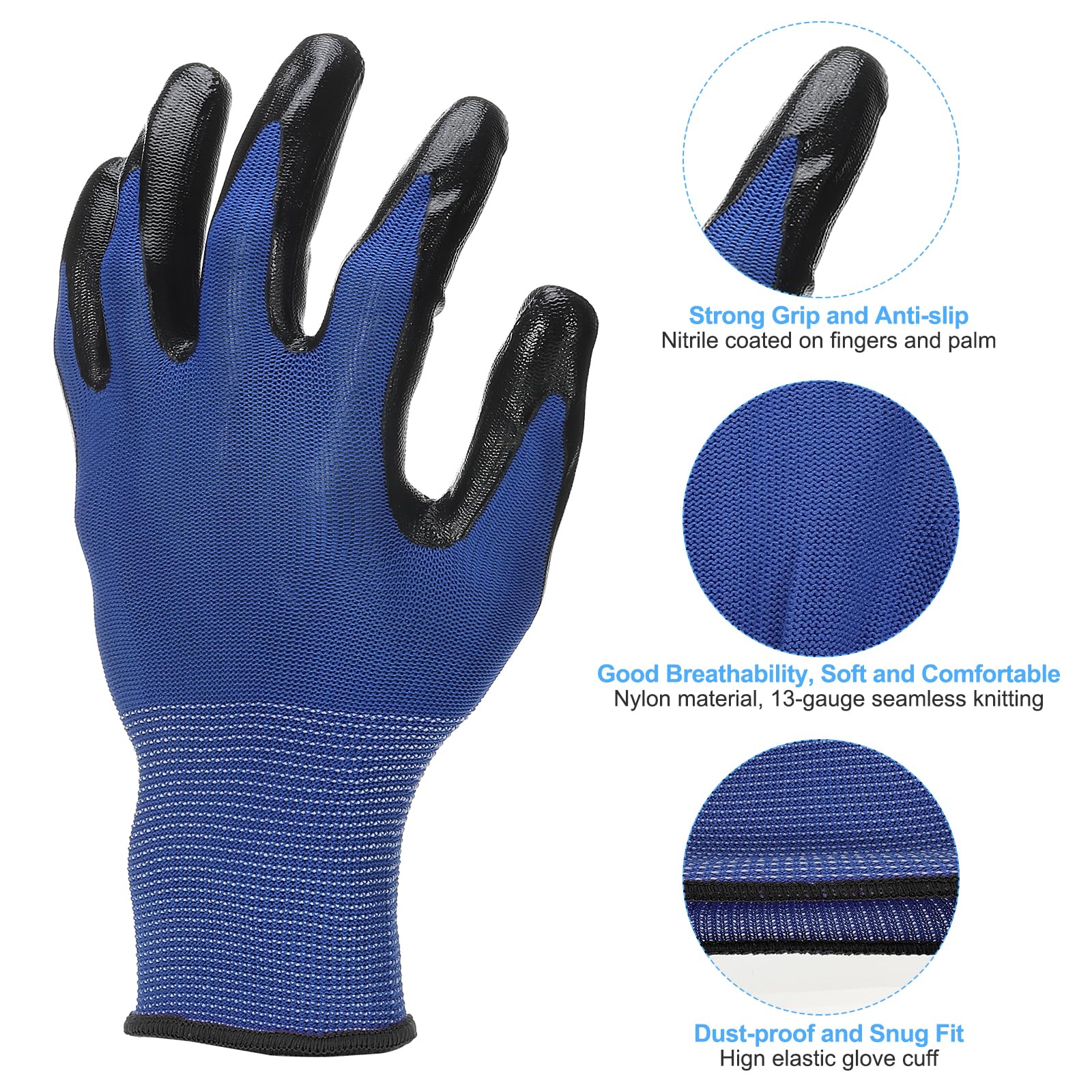 PATIKIL Safety Work Gloves Nitrile Coated - Image 3