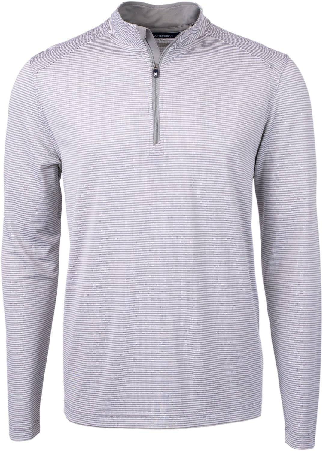 Cutter & Buck Mens Virtue Eco Pique Micro Stripe Recycled Mens Big & Tall Quarter Zip
