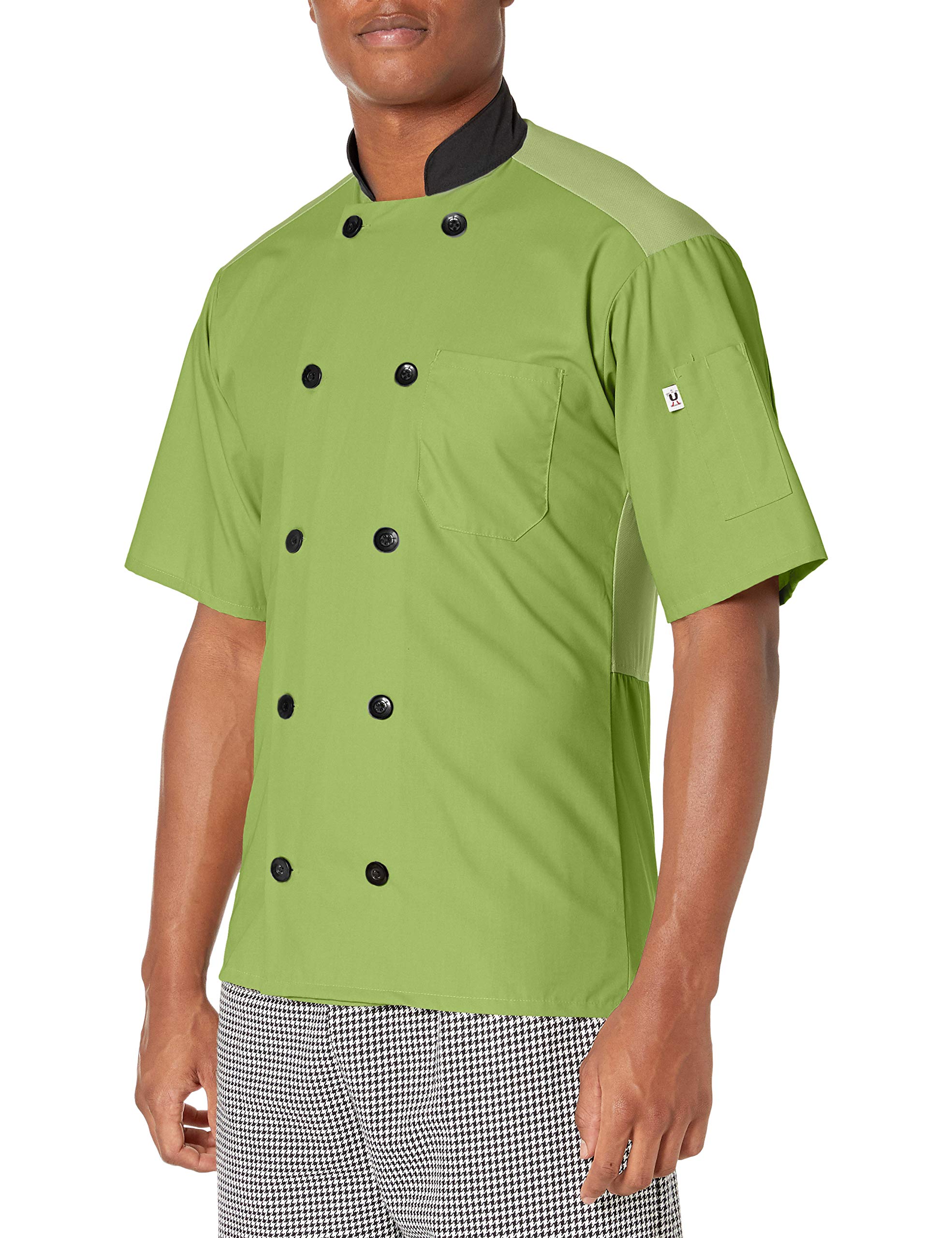 Uncommon Threads Women's Havana Chef Coat Ss Mesh Blk TRM