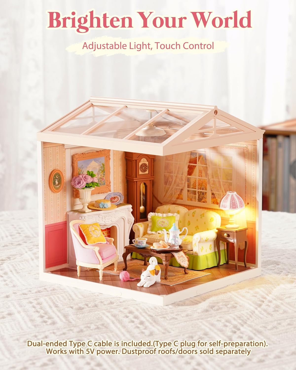 Rolife Super Creator Kits, Tiny House Building Blocks for Little Dolls, DIY Plastic Mini House Model Building Kits for Teens Aged 14+, DIY Crafts/Hobbies for Adults (Holiday Tea Time)