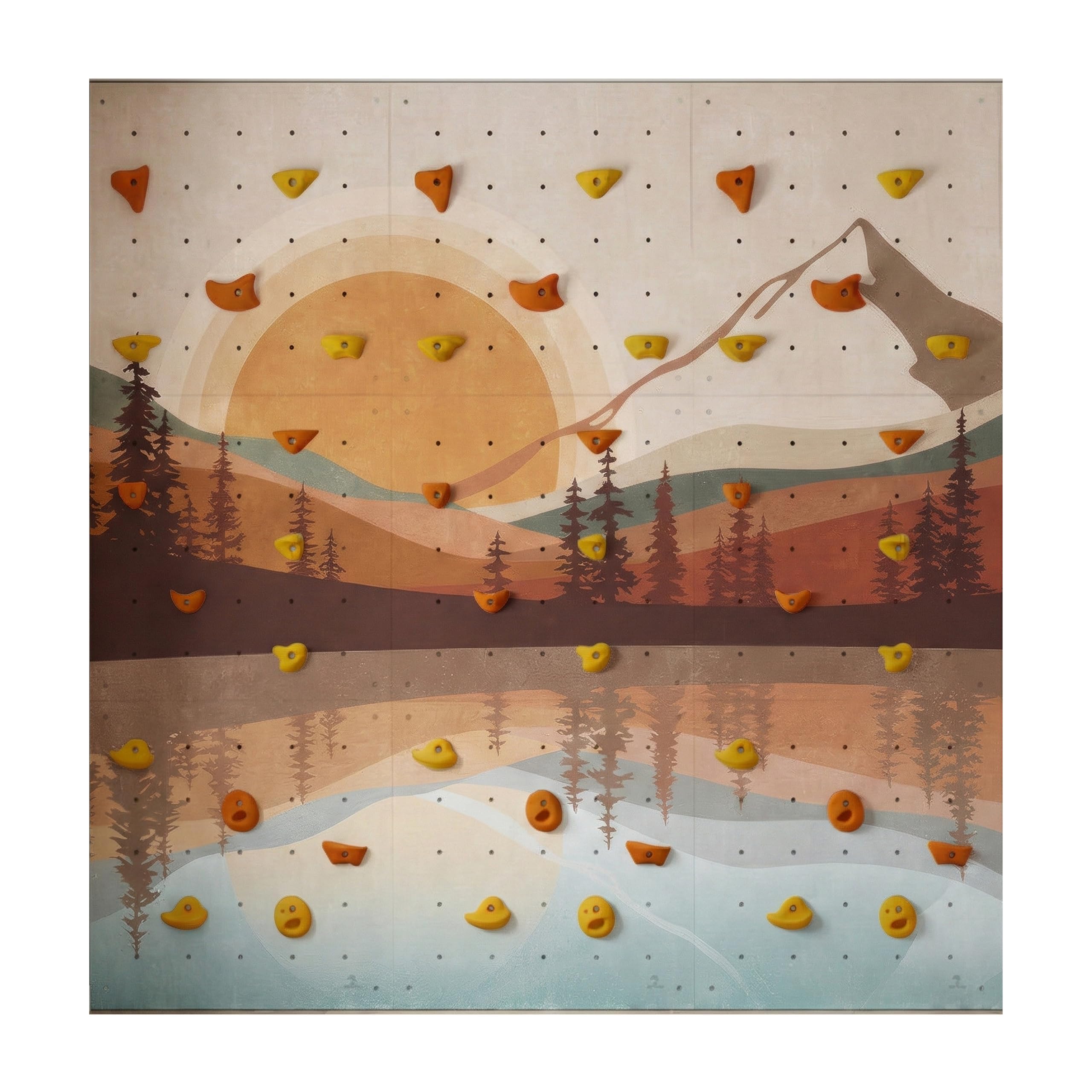 Parete da Arrampicata per Bambini - Gioco da Interno - con 45 Prese da Arrampicata, 9 Pannelli Murali in Compensato di Betulla - Dimensioni 225x225cm - Passo di Montagna