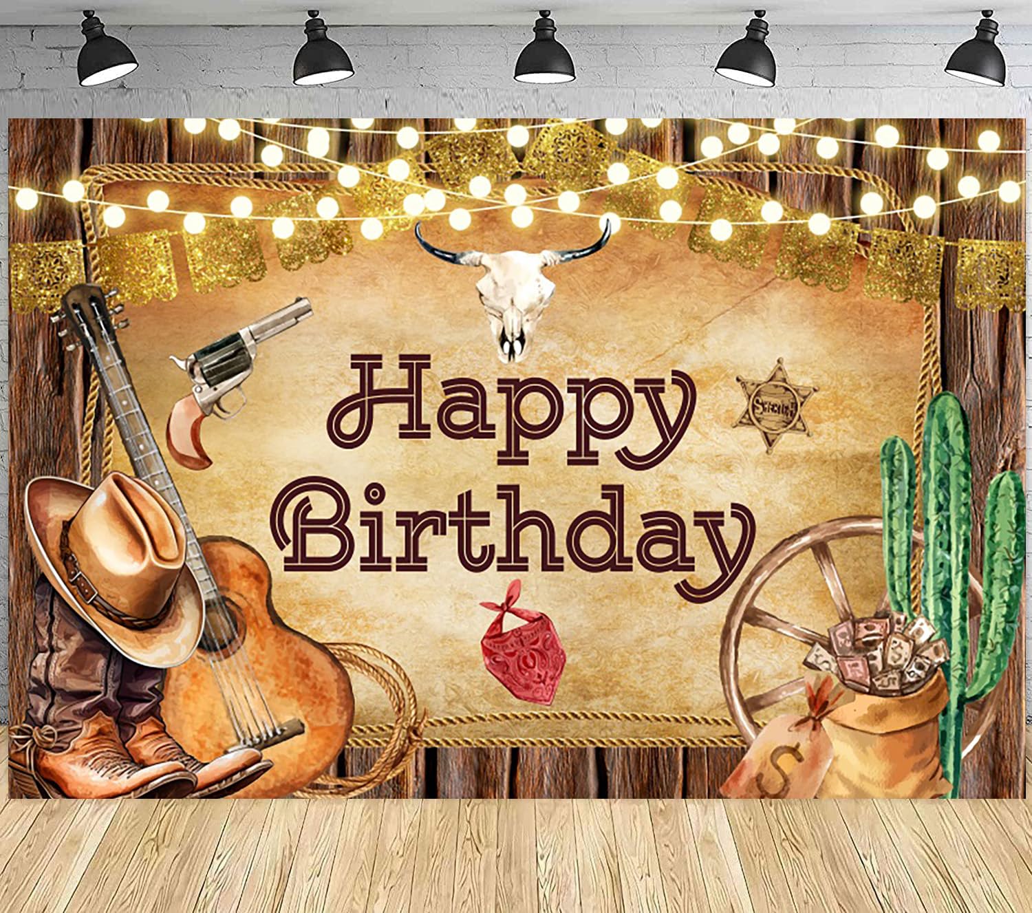 Amazon.com : 9x6ft Western Happy Birthday Backdrop Cowboy Birthday