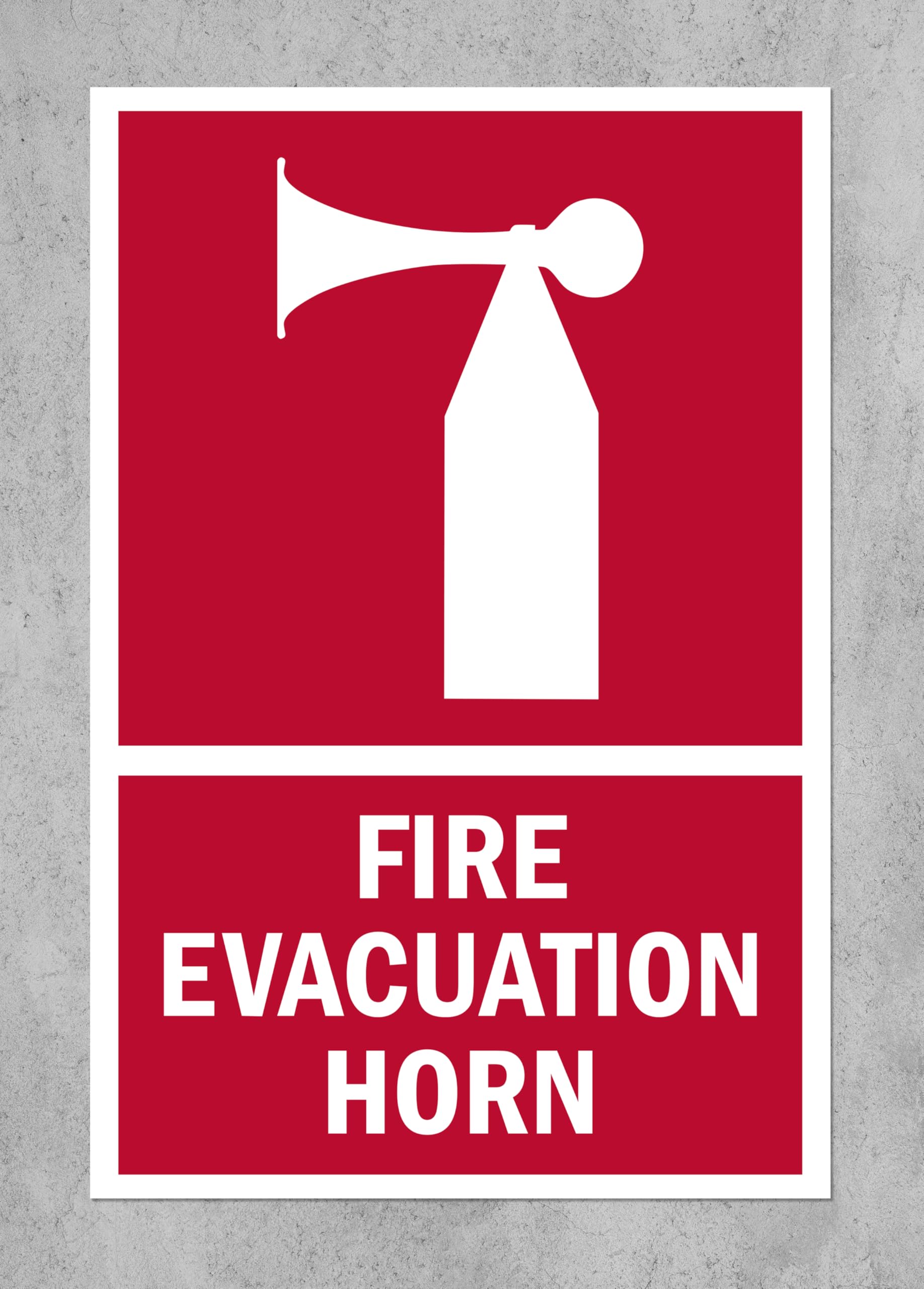 Fire evacuation horn - Self adhesive sticker (300mm x 200mm)
