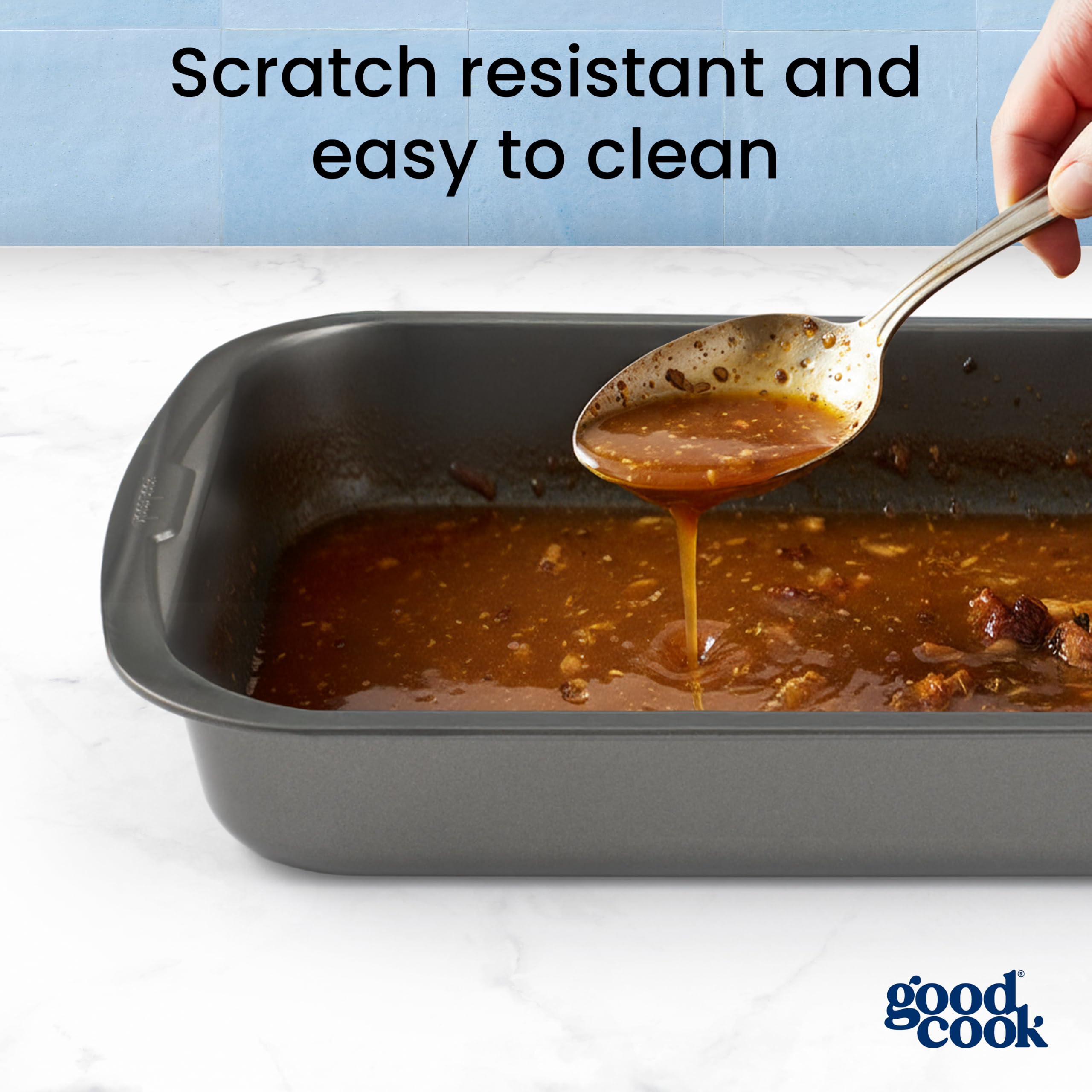 GoodCook Roast Pan - Large Nonstick, Easy Cleanup -6