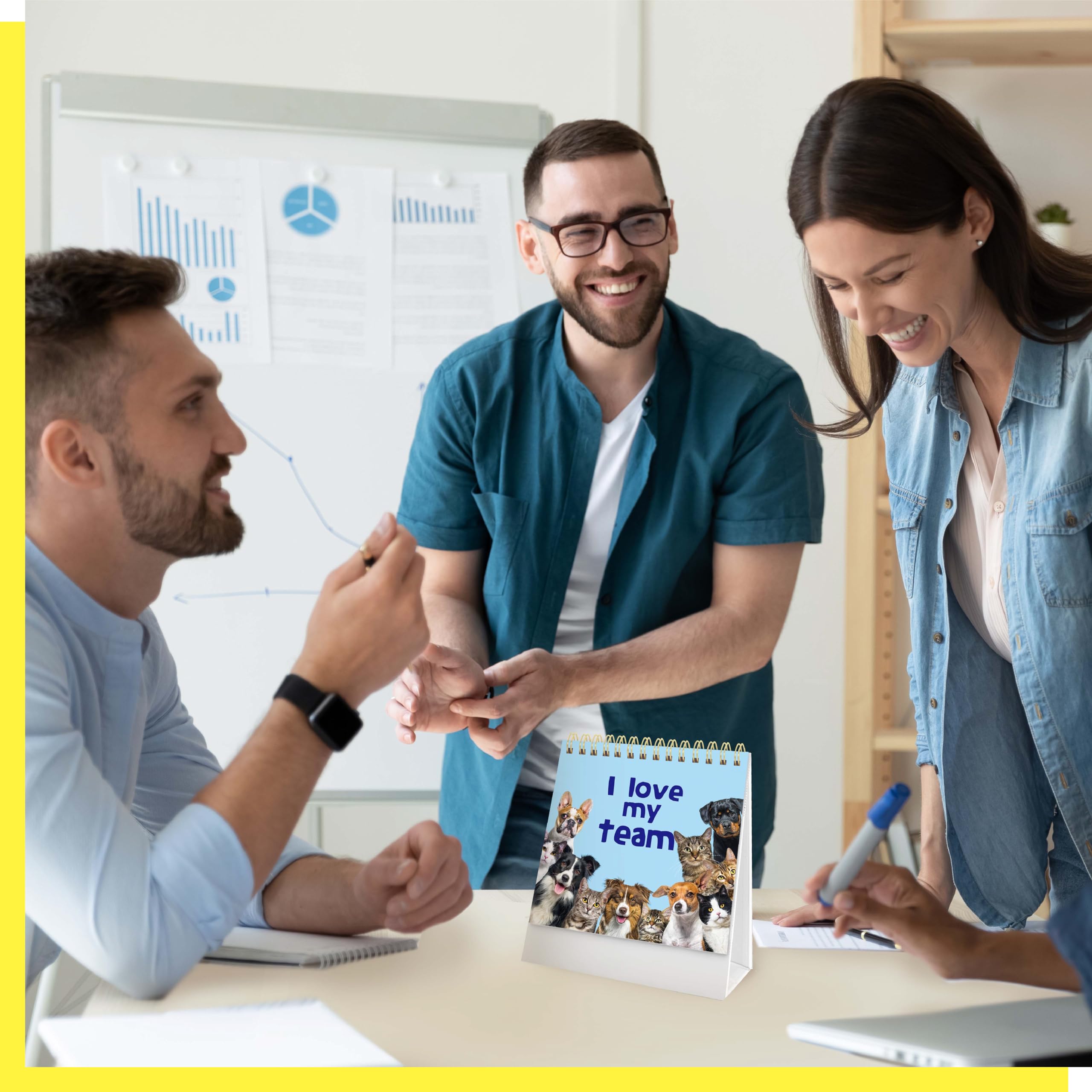 40 Pages Funny Desk Sign, 34 Different Fun and Flip-Over Messages plus 6 Erasable Blank Pages, Funny Desktop Flip Book for Office Gifts Desk Accessories (Animal Design)