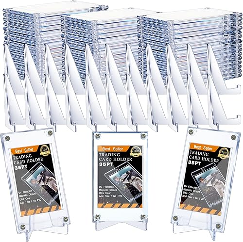 Protector de tarjeta de intercambio de tornillos con soportes de exhibición de acrílico 35 PT soporte para tarjetas de béisbol para deportes de