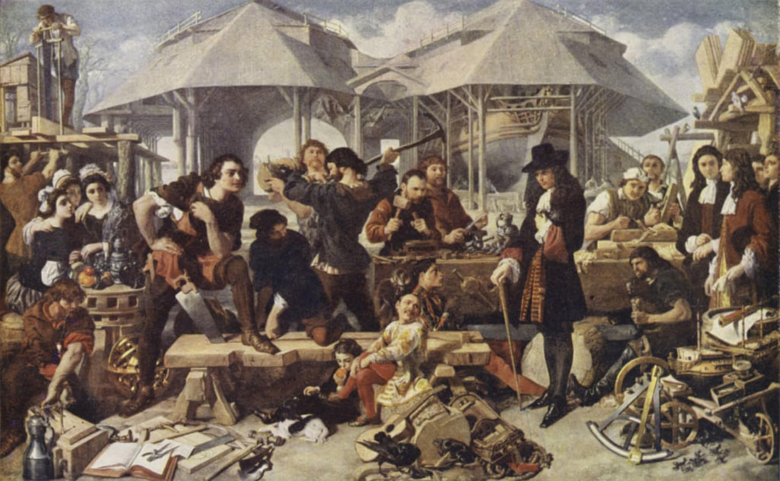 ARTXLXXBN Famous Prints Artwork Pictures Poster Painting Art Peter the Great At Dockyard London by Daniel After Maclise Artwork Landscape Pictures for Home Decor 60x90cm