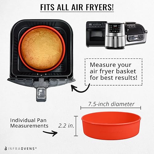Miniatura 8 de Freidora de aire de silicona para hornear juego de utensilios para hornear de 85 pulgadas XL con tazas para magdalenas raspadores tabla de