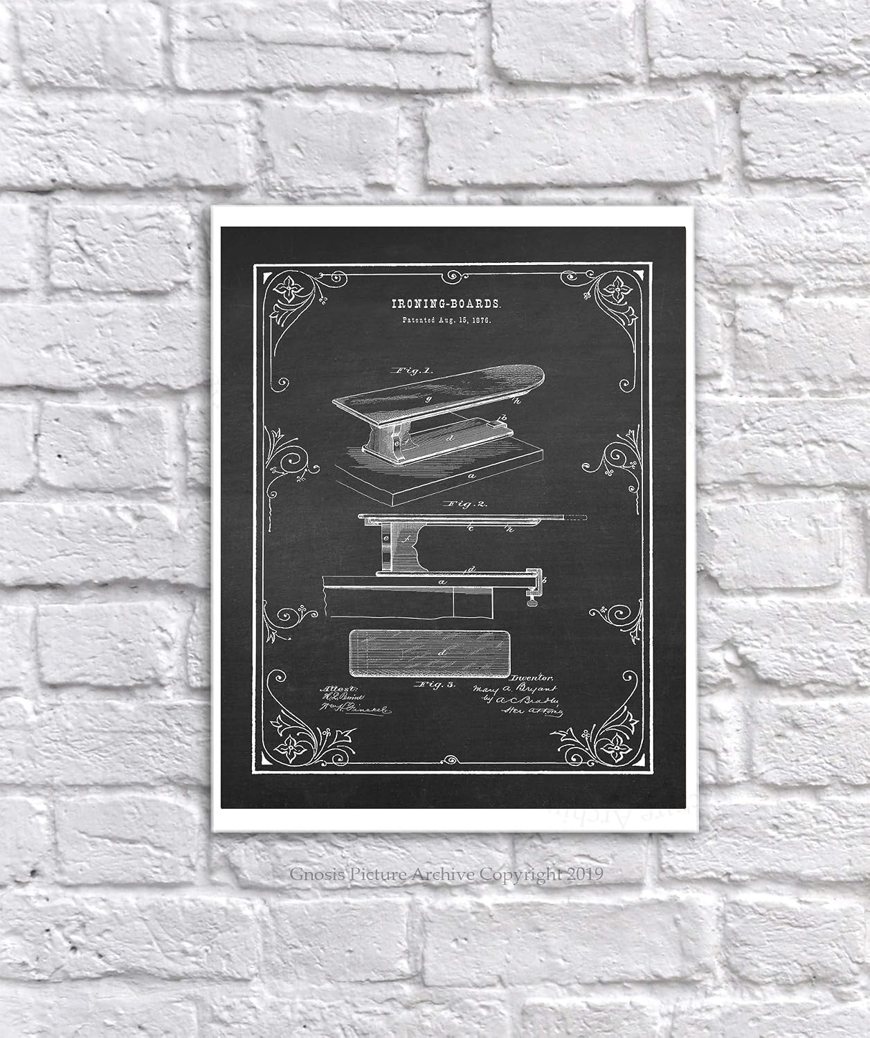 Laundry Decor Set of 3 Unframed Patent Wall Art