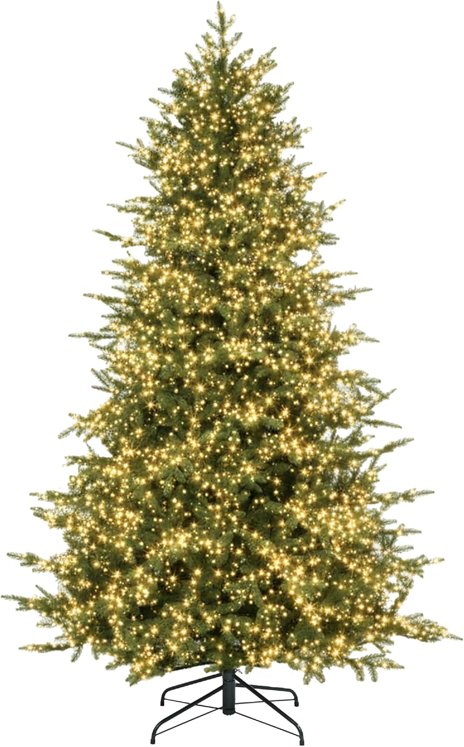 Holiday Bright Lights King Pine Sparkle 7.5 ft Pre-Lit Artificial Christmas Tree, 2,250 3mm LEDs (White & Multicolor), 7 Modes, Remote & Pedal, 50" Full LED Christmas Tree with Insta-Shape Branches