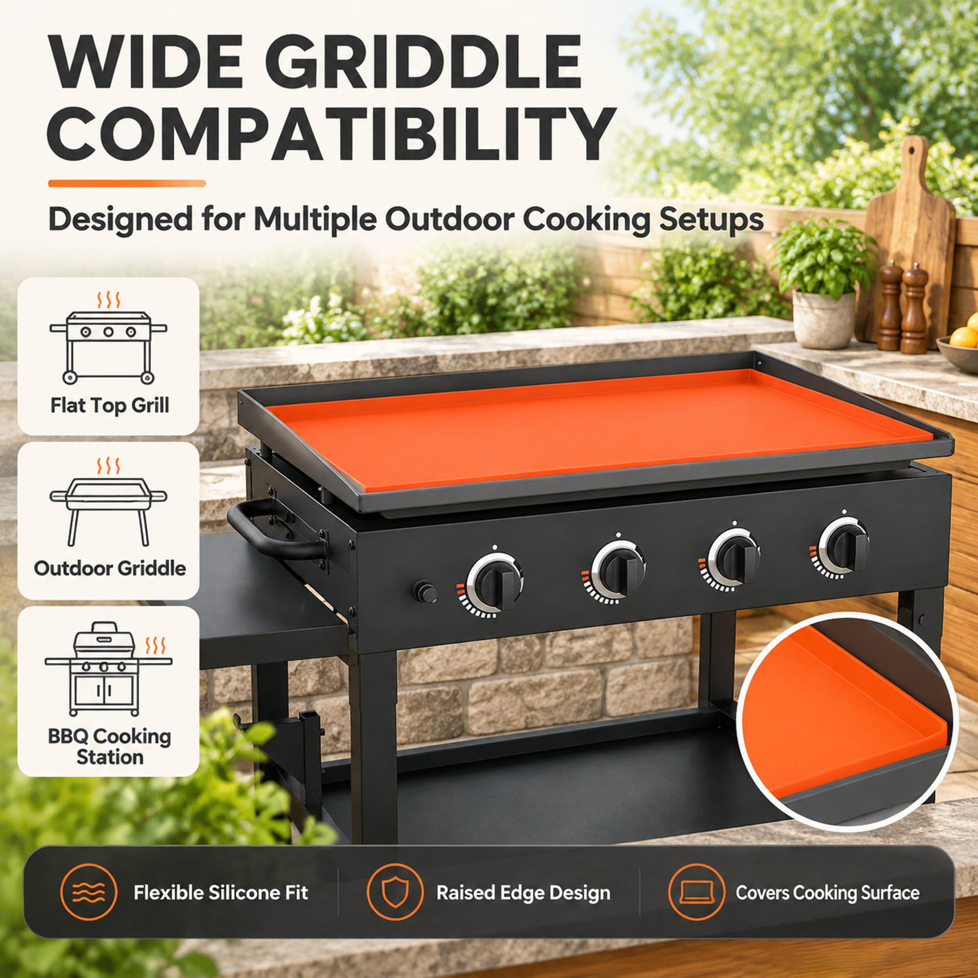 ZORQ Alfombrilla de Silicona para Plancha Grill Compatible con Landmann Rexon PTS 4.1 S 2019–2022
