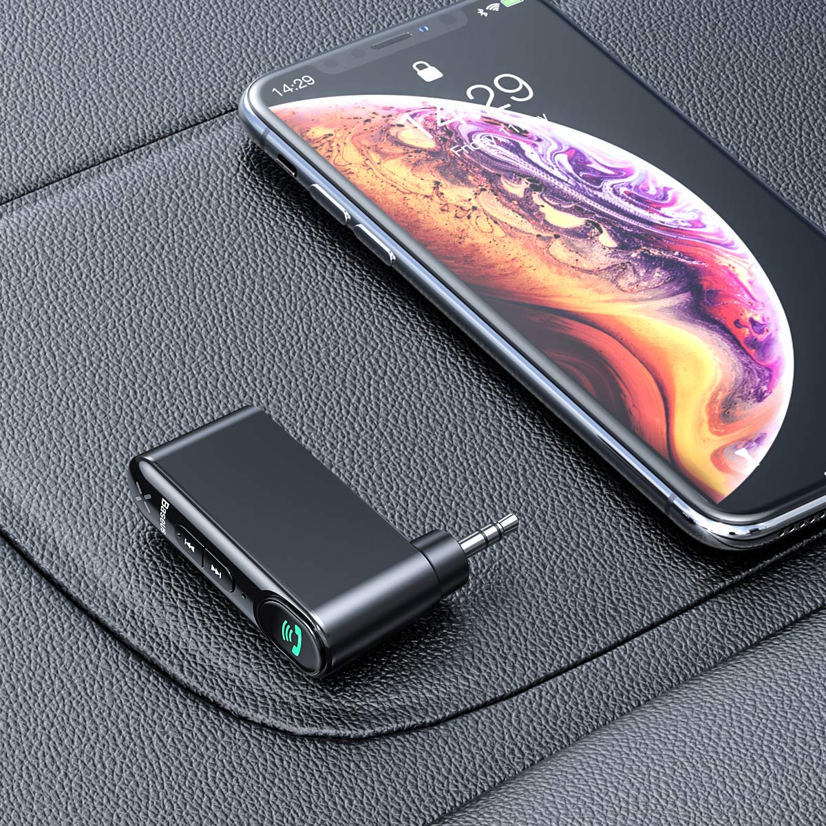 YONGYAO Wireless Hands Free Bluetooth 5.0 Coche AUX Music Receptor Adaptador Interfaz Duración de 10 Horas