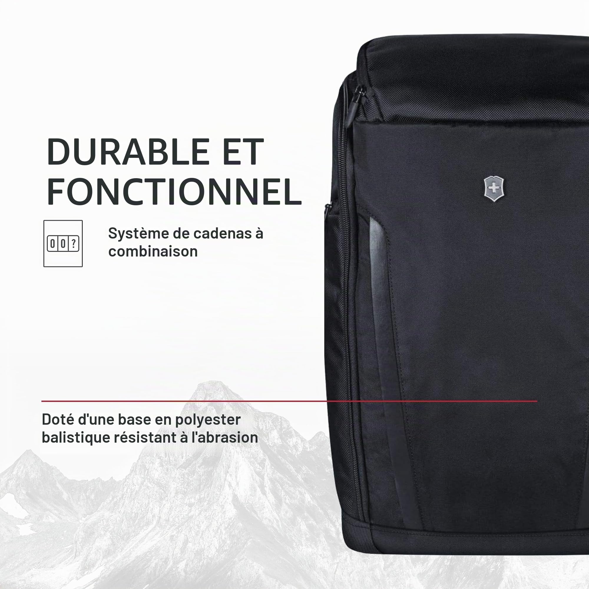 Victorinox Altmont Professional Fliptop Laptop Backpack - Sac à Dos à Rabat pour Ordinateur Portable 15,4 Pouces - 26x33x49cm - Noir