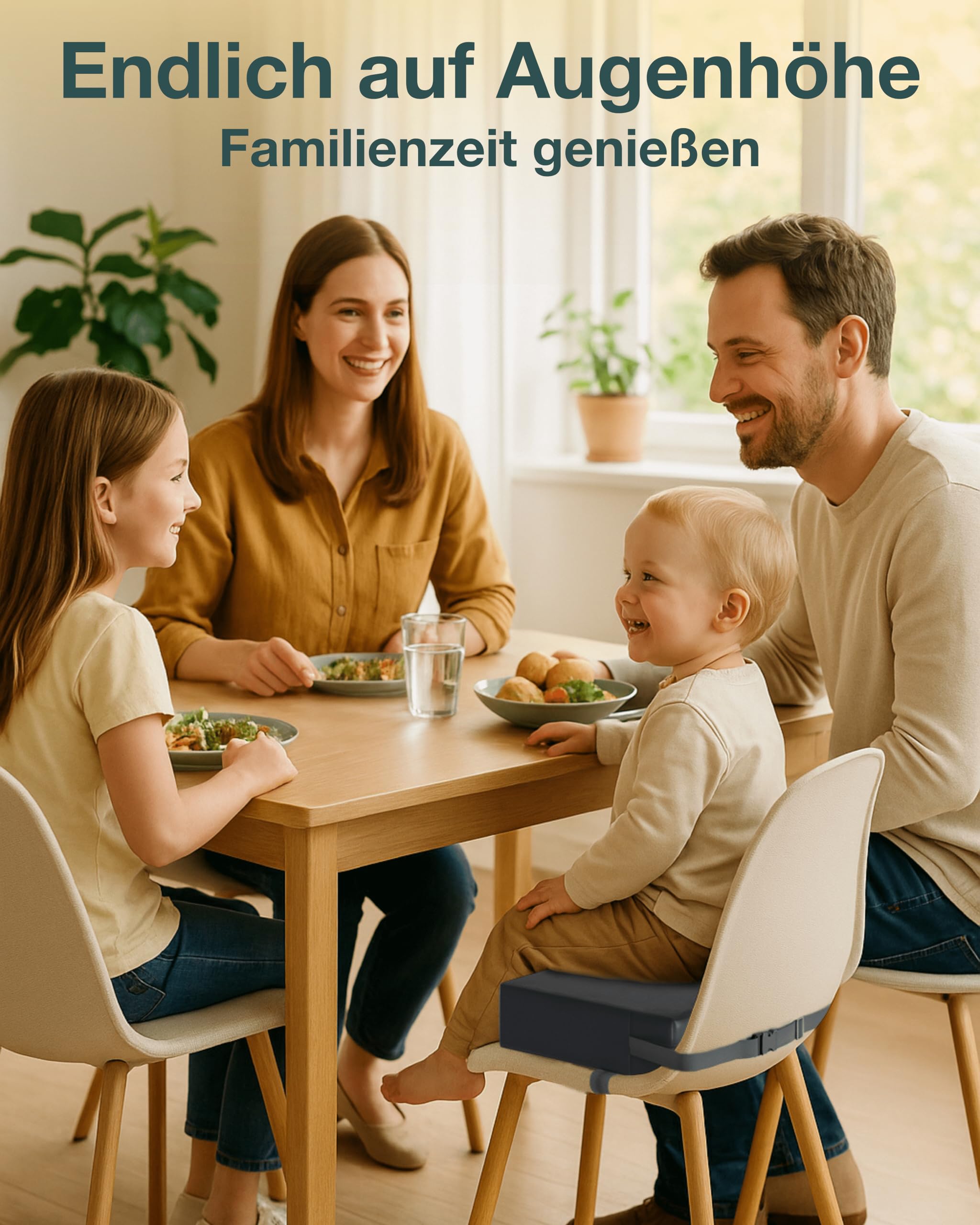 Kiddilift Das Original | Kinder Sitzerhöhung Stuhl mit 10 cm Polsterung | Hochwertige Stuhlerhöhung rutschfest & abwischbar | Verstellbare Gurte – flexibel einsetzbar Esstisch & Reisen | inkl. E-Book
