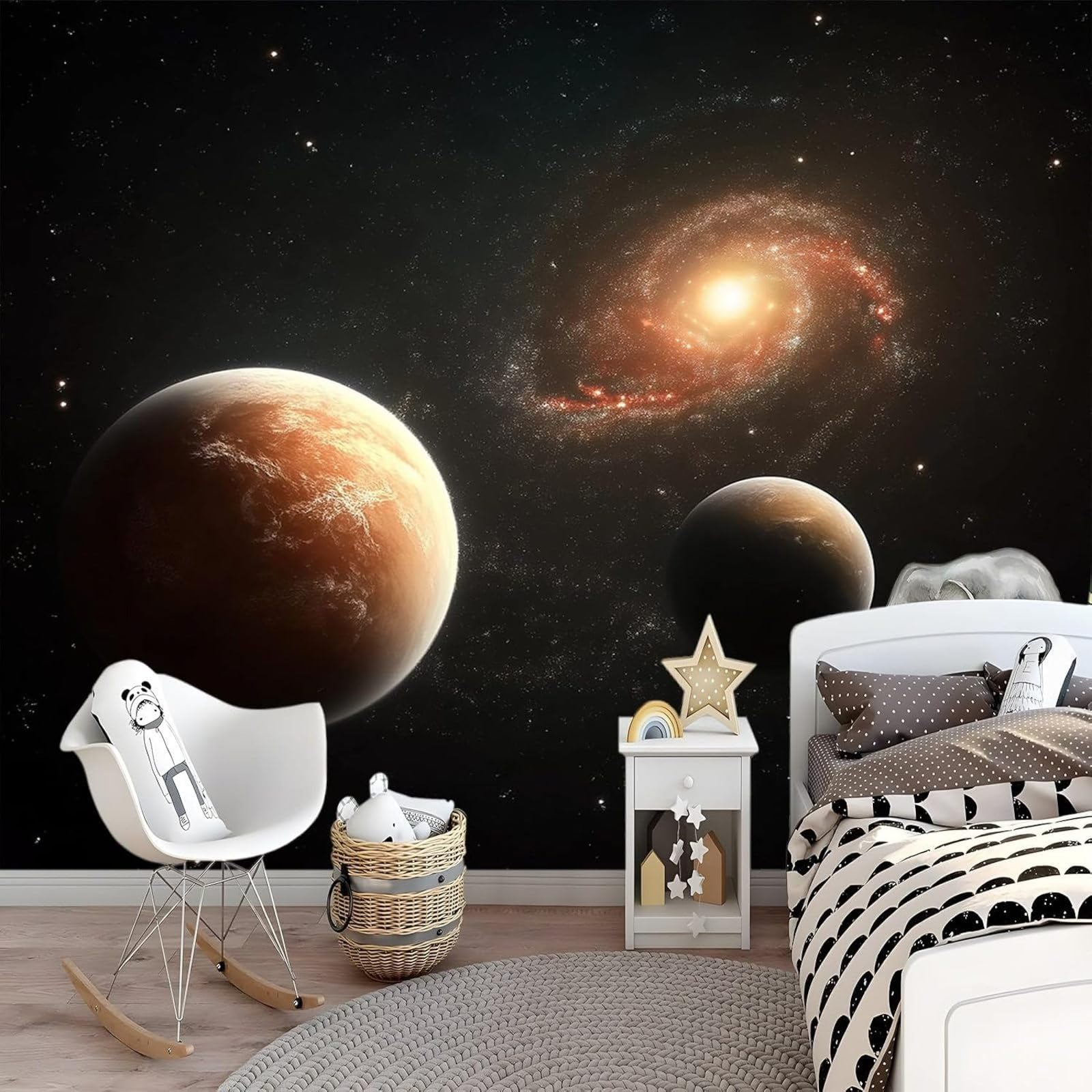 hgjdjhnf Photo Wallpaper Starry Sky Planet Wallpaper 3D Non-Woven wall Decoration Wallpaper wall Covering Decoration Study Room Living Room Restaurant Cafe, 350cm x 256cm