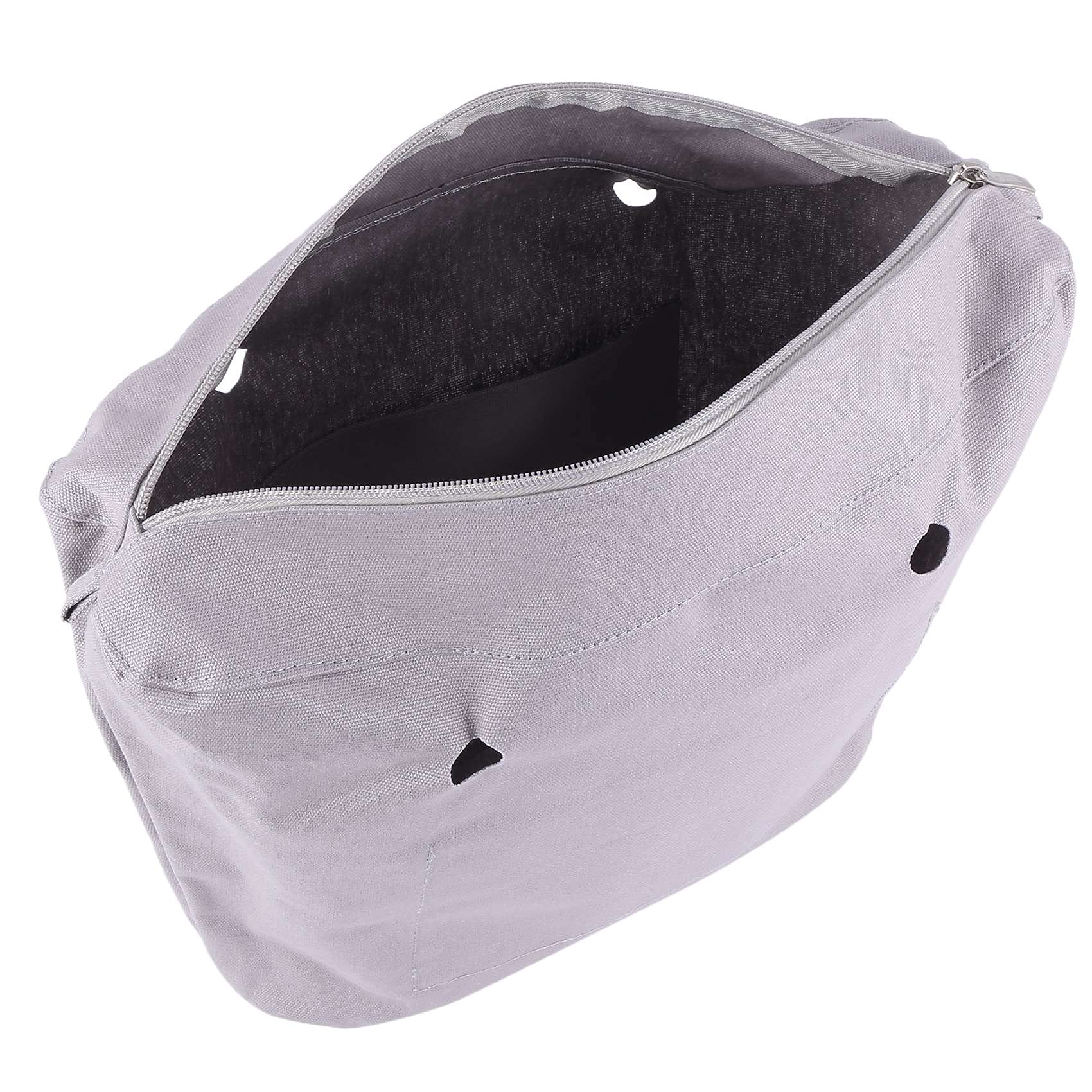 Lona SóLida Impermeable Inserto Forro Interior Inserto Bolsillo Cremallera para Obag o Bag Bolso de Mano Gris
