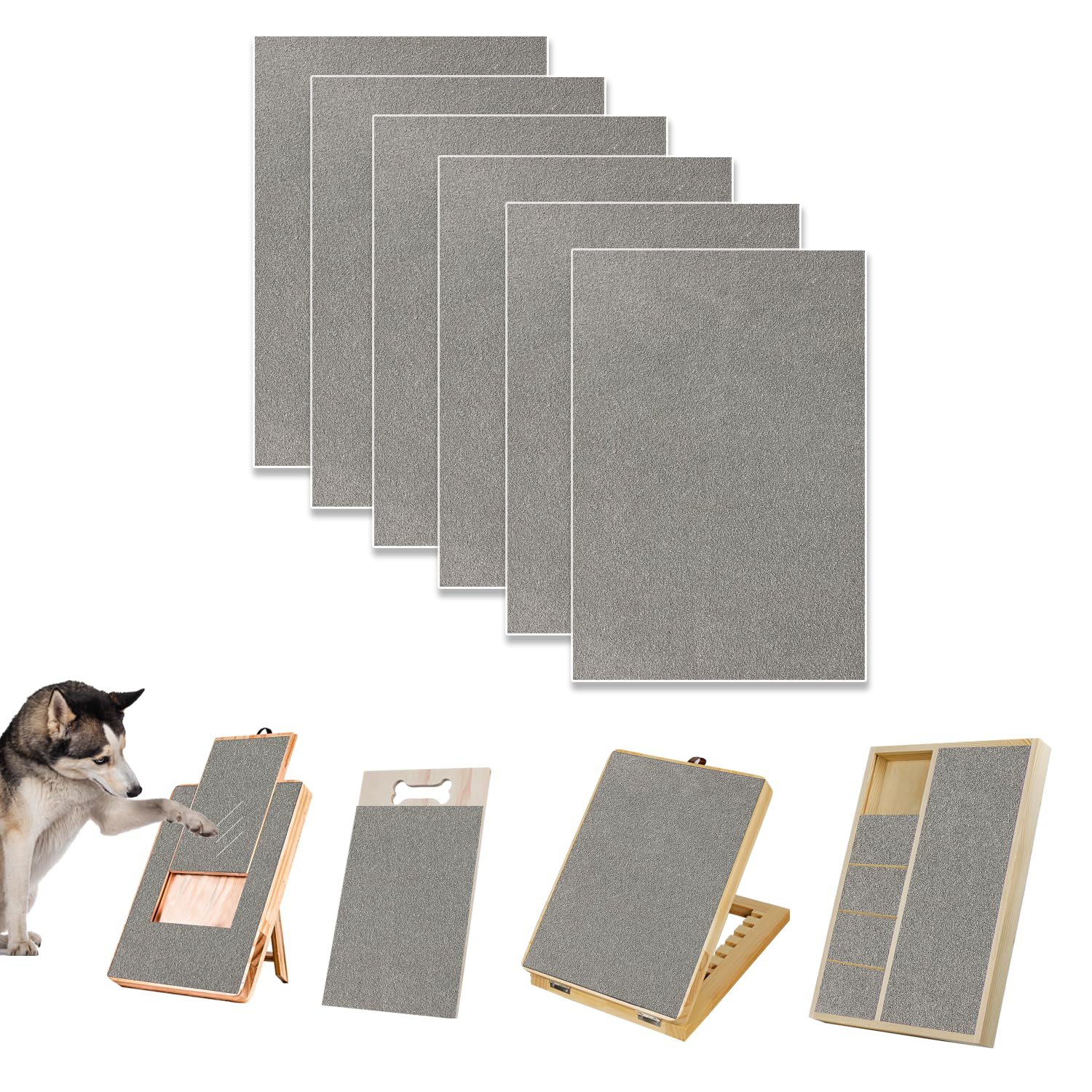 Dog nail scratch board, self-adhesive instead of emery paper,door protector from dog scratching,cat nail file,pet scratch areas,substitute for dog nail clippers, (10 in * 13 ft) (13x9inch, Grey)