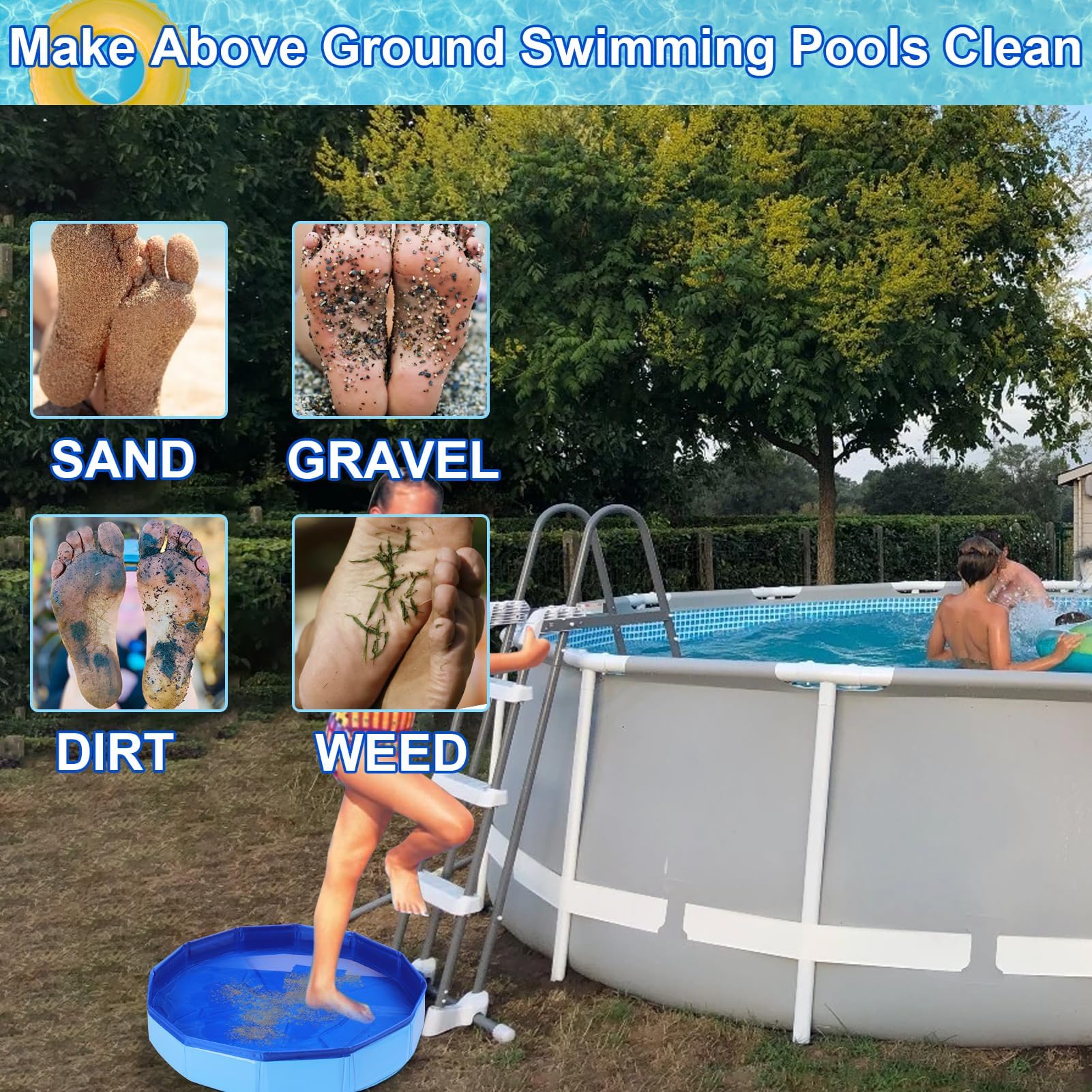 Vaschetta Lavapiedi per Piscina, Vasca pieghevole per piscina, Bacinella Pieghevole Pediluvio, Piscina Piscina Pediluvio Pieghevole, per Piscina, Vasca Idromassaggio, Spa